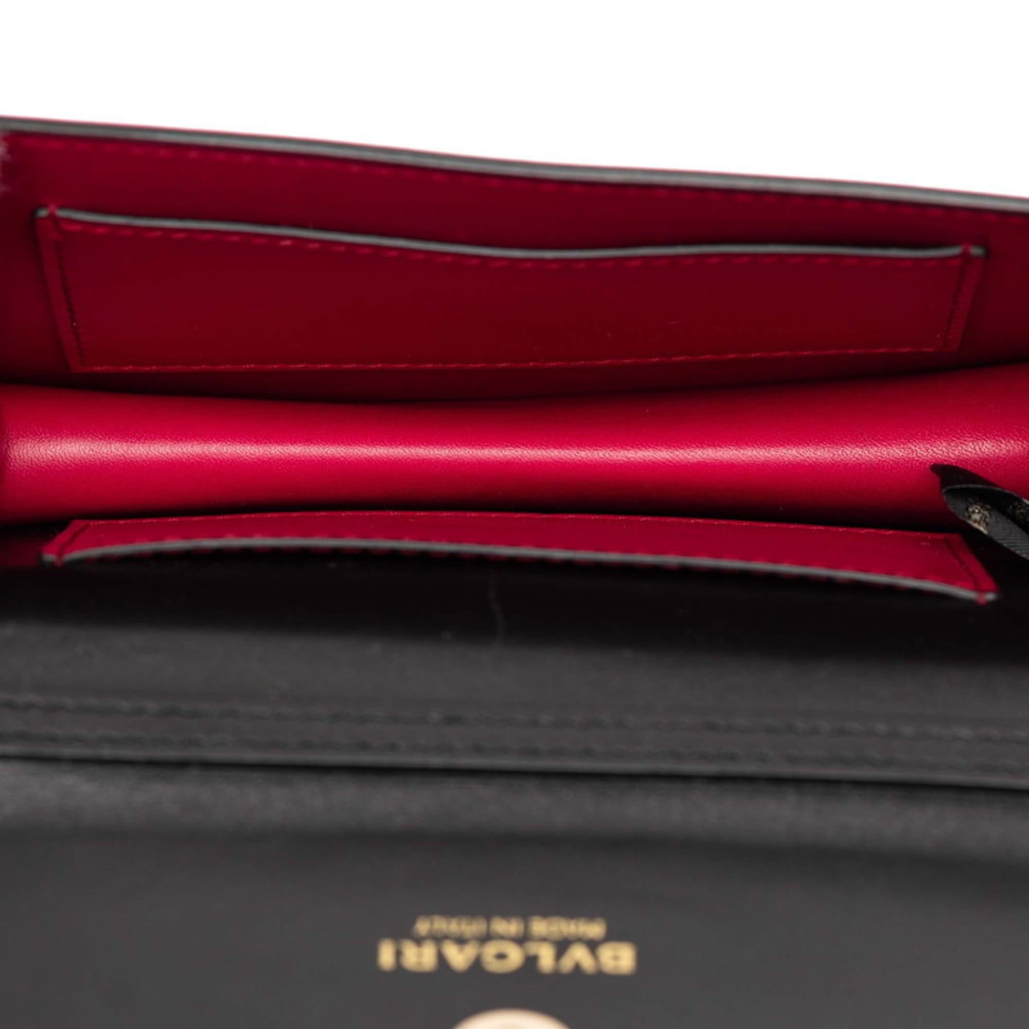 Bvlgari Black Multi-Color Leather Handbag Pouch (Pre-Owned)