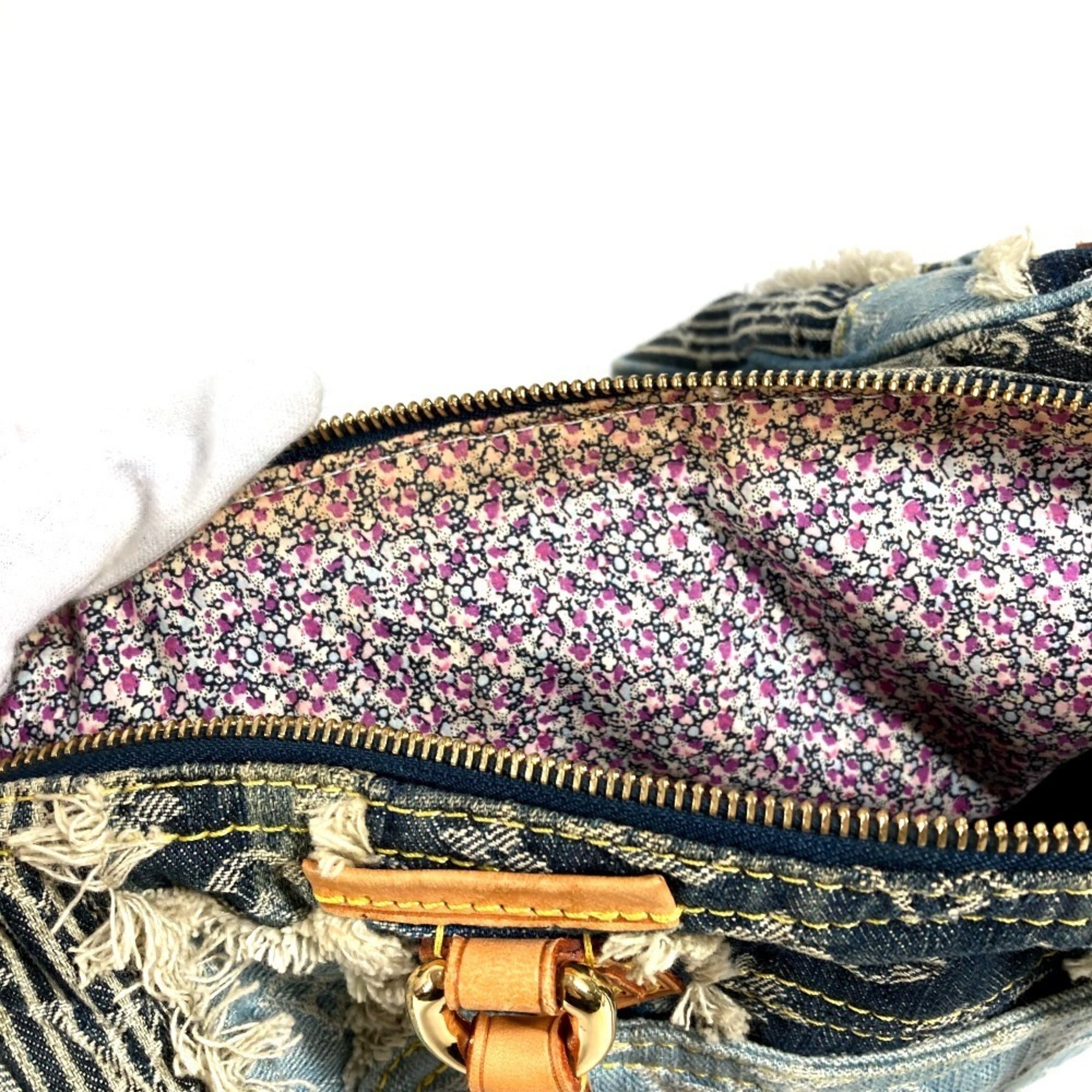 Louis Vuitton Blue Monogram Denim Canvas Boston Bag Handbag (Pre-Owned)