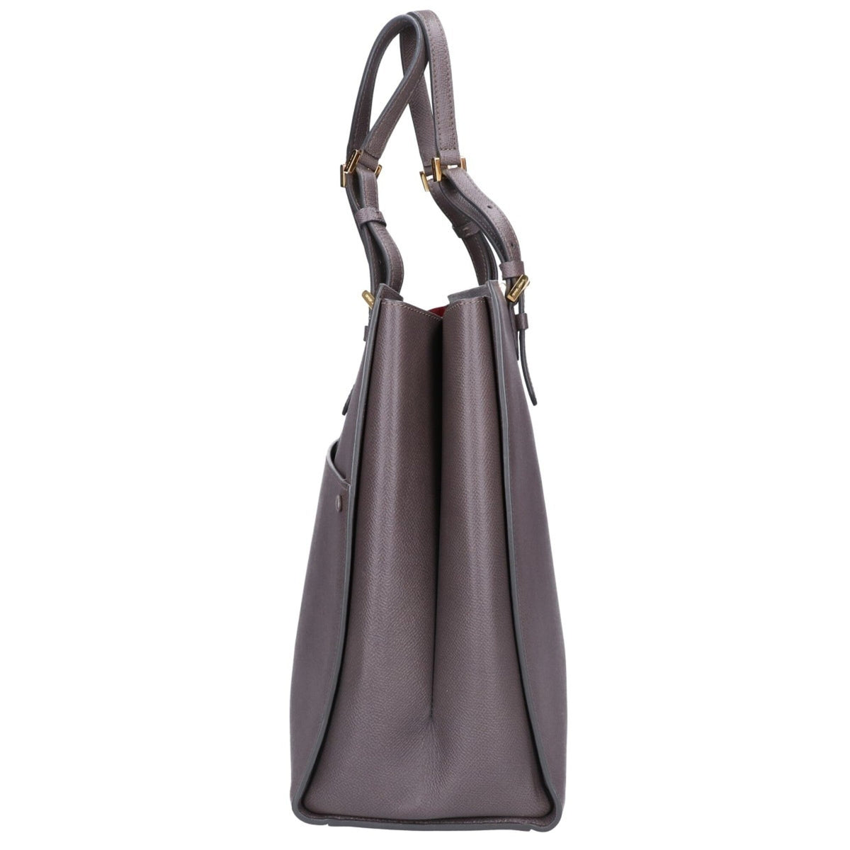 Giorgio Armani Gray Leather Tote Bag (Pre-Owned)