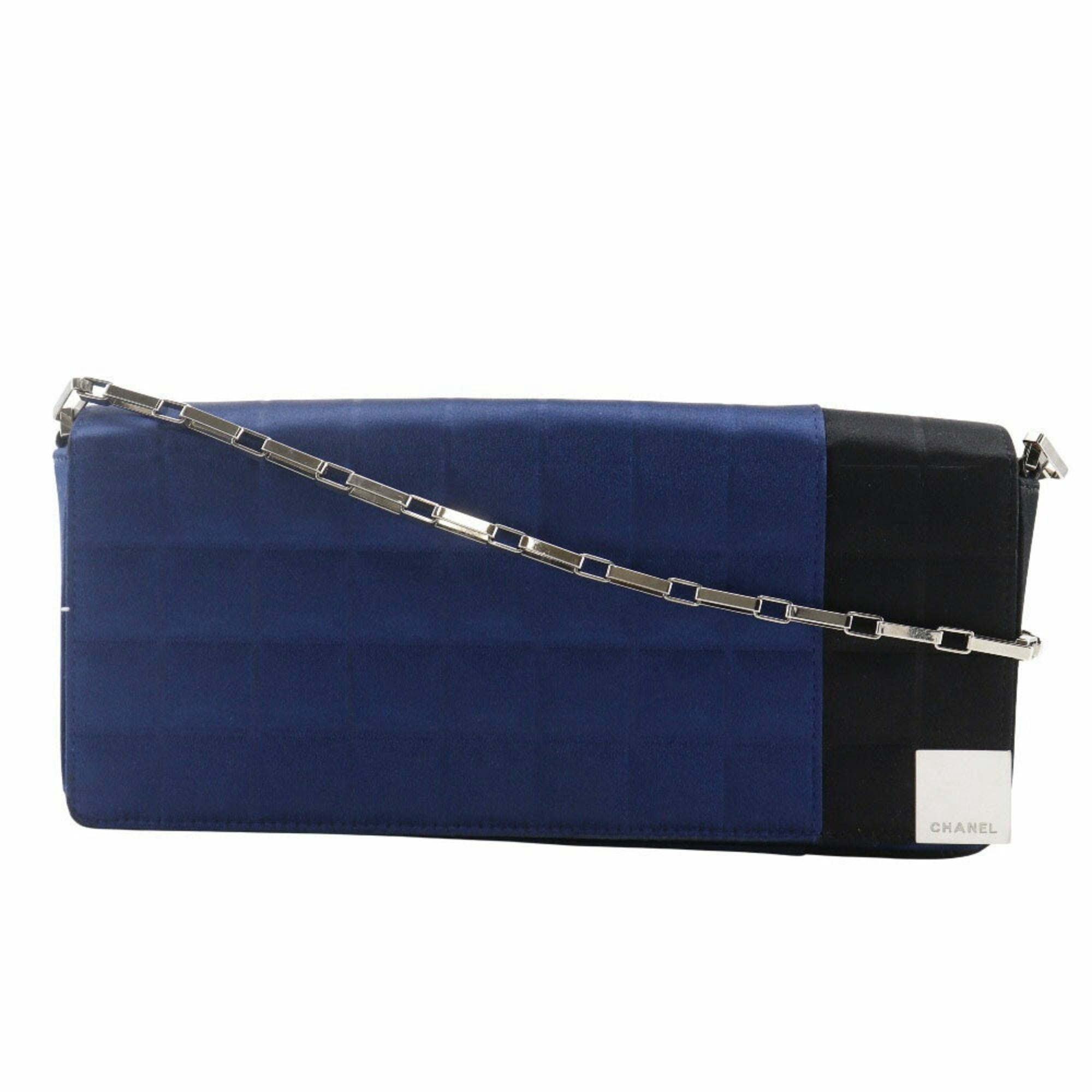 Chanel Blue Satin Shoulder Bag (Pre-Owned)
