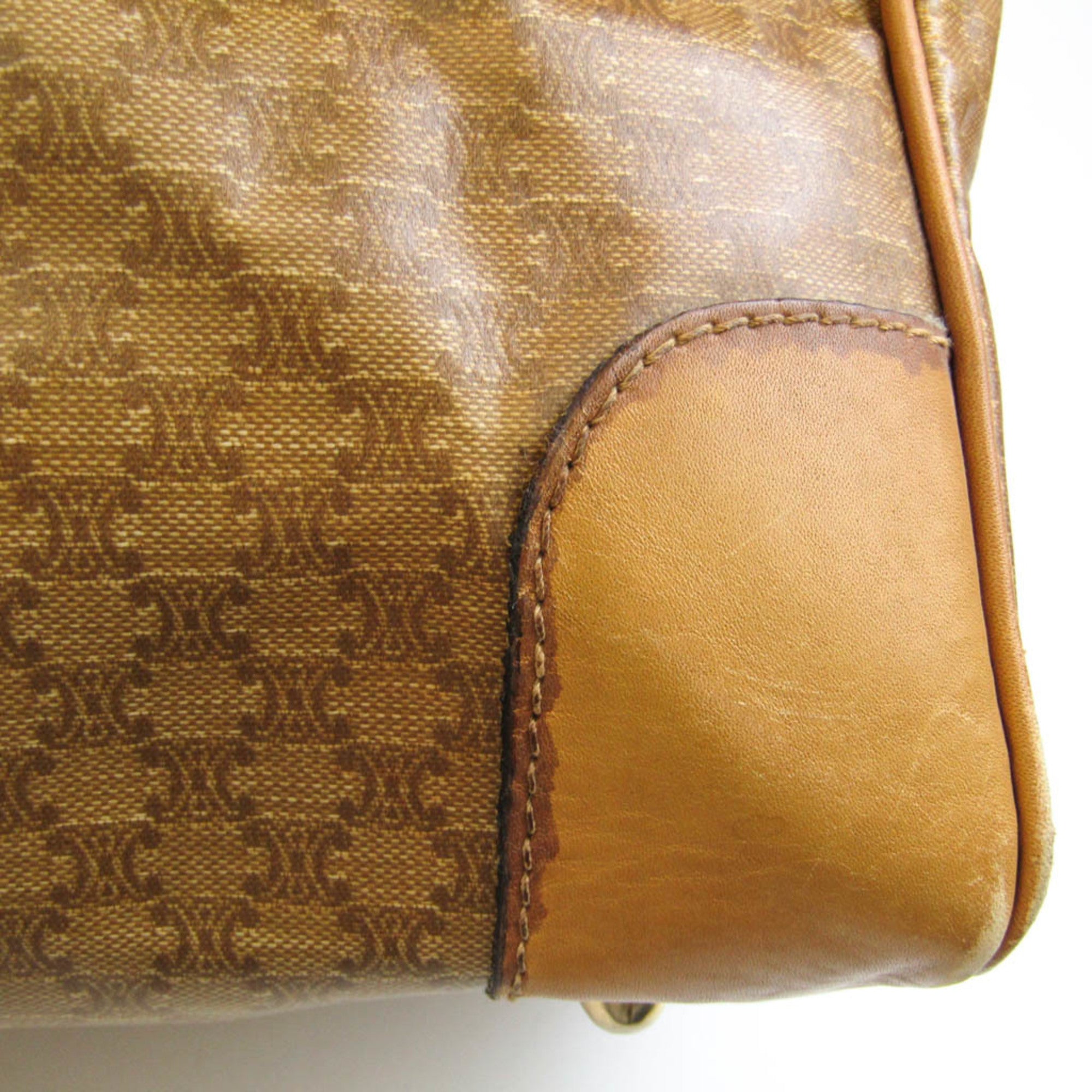 Celine Macadam Beige Pvc Leather Boston Bag (Pre-Owned)