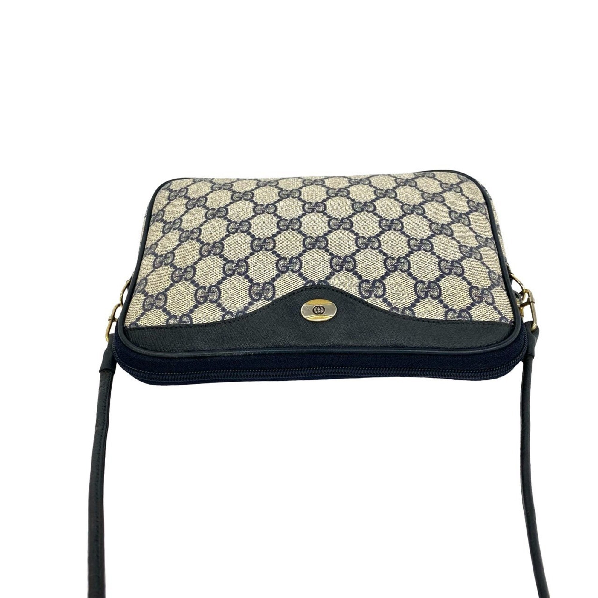 Gucci Navy Leather Pvc Pochette Shoulder Bag (Pre-Owned)