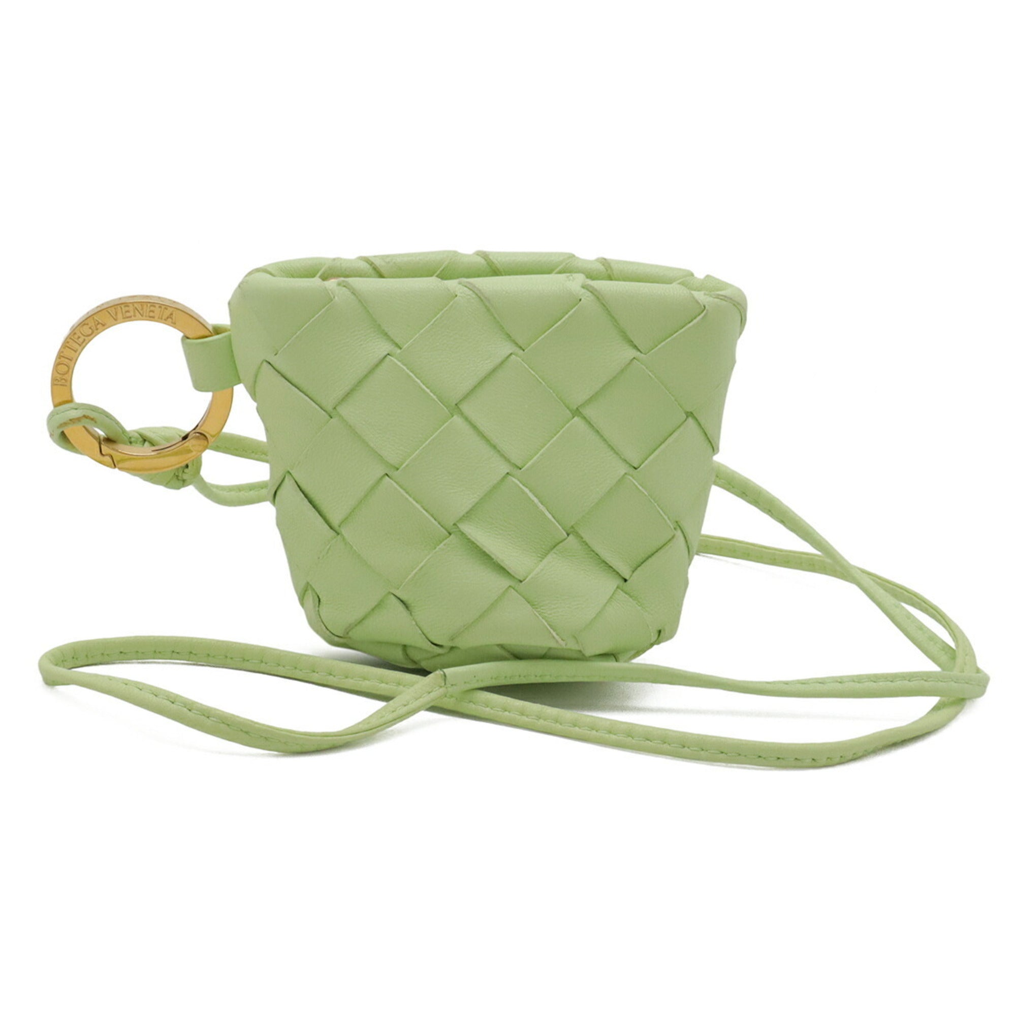 Bottega Veneta Intrecciato Lime Green Leather Coin Purse/Coin Case (Pre-Owned)