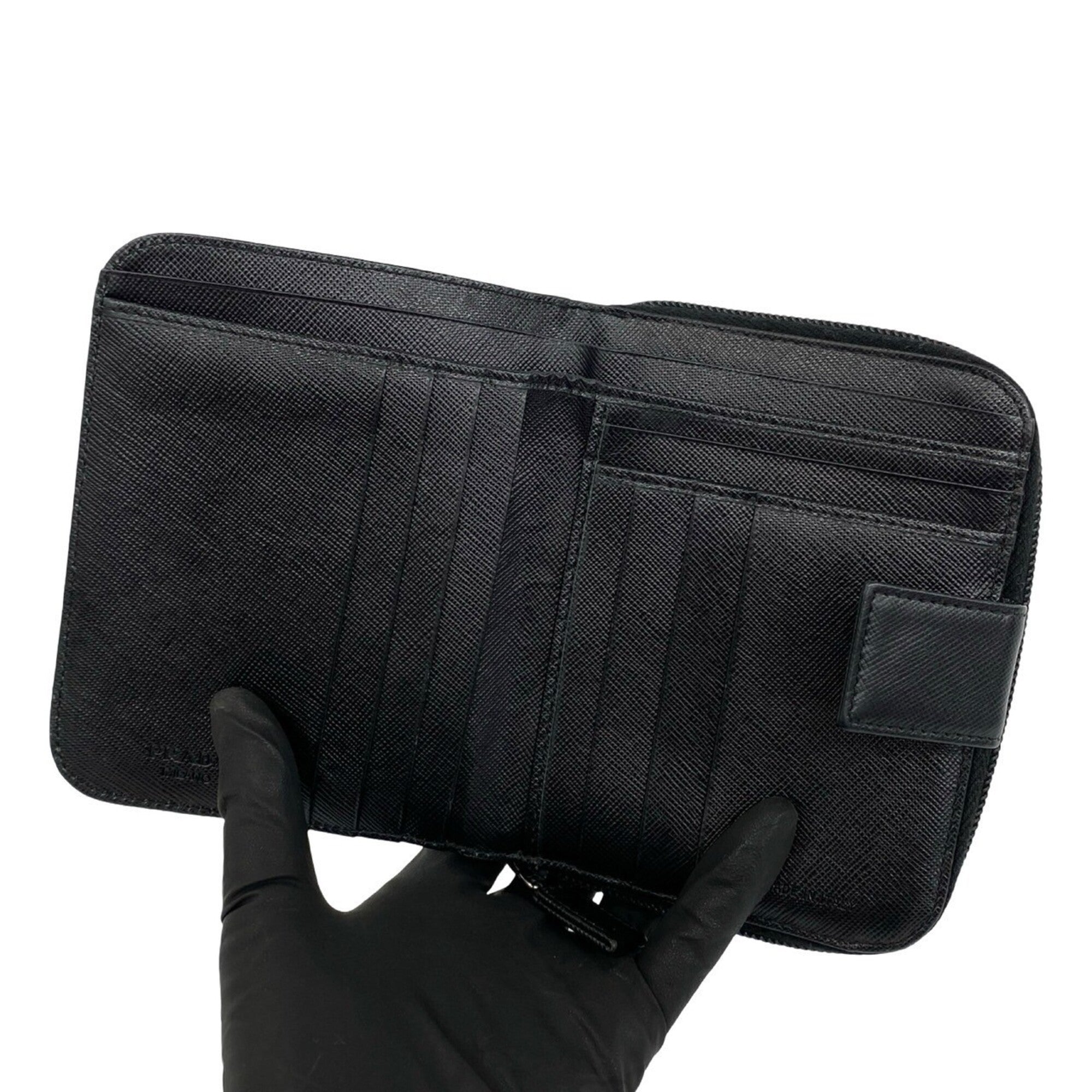 Prada Black Leather Wallet (Bi-Fold) (Pre-Owned)
