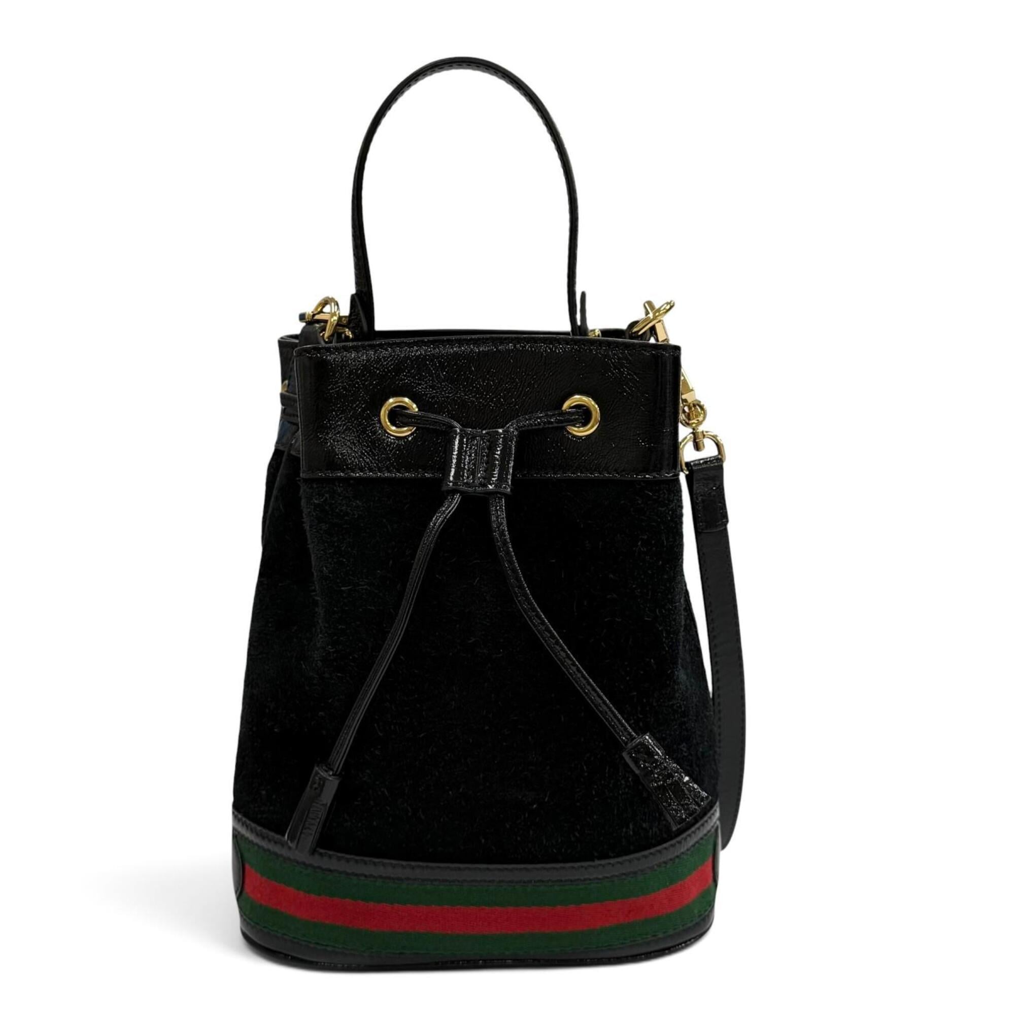 Gucci Black Suede Leather Handbag Shoulder Bag (Pre-Owned)