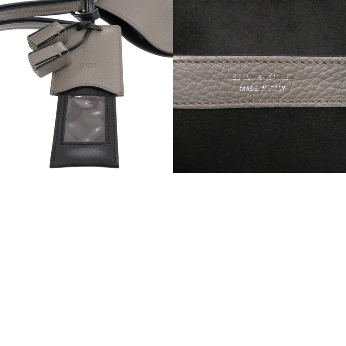 Tod's Grayish Leather Tote Bag (Pre-Owned)