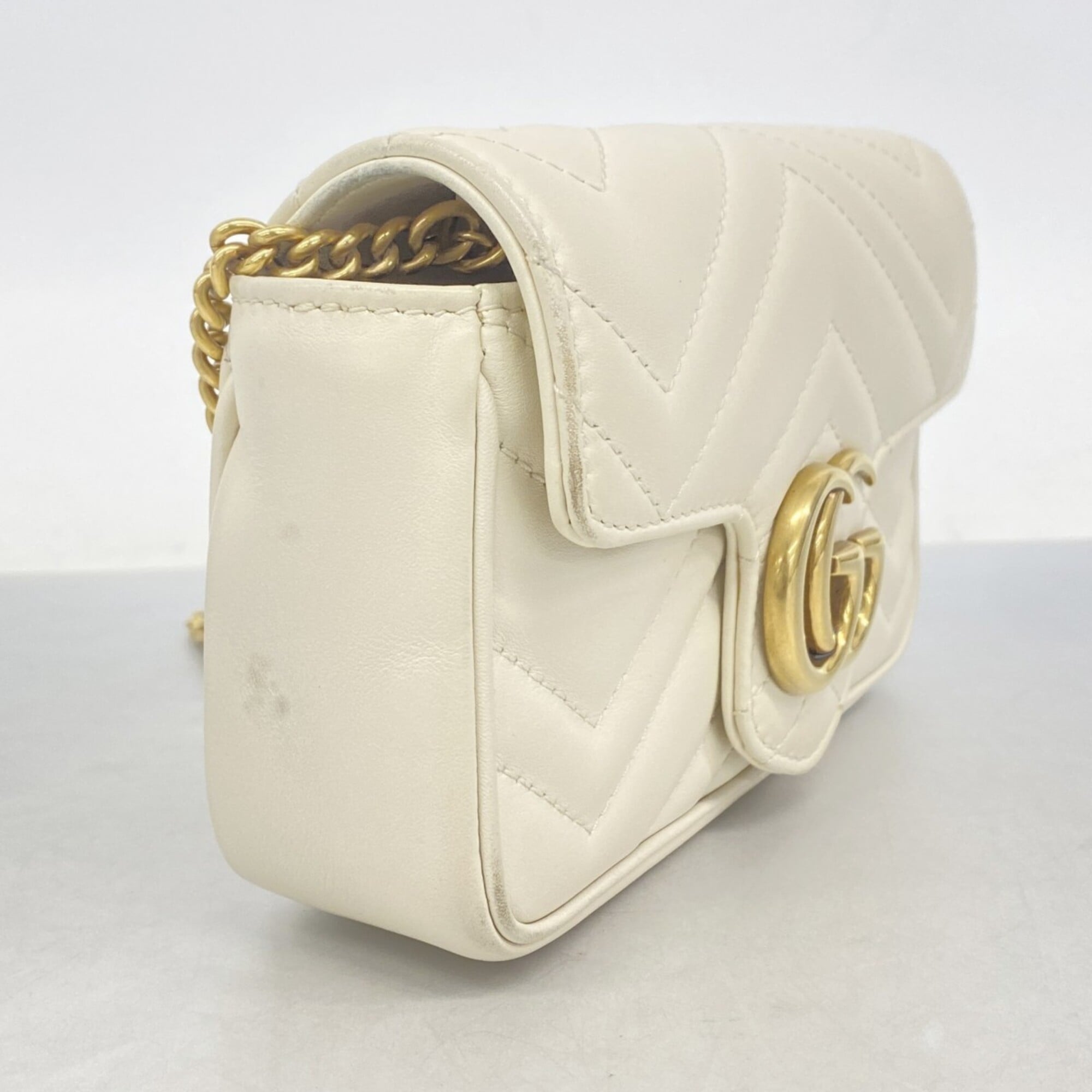 Gucci White Leather Shoulder Bag (Pre-Owned)