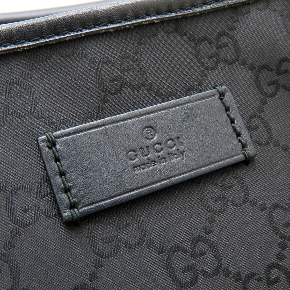 Gucci Black Gg Canvas Leather Tote Bag (Pre-Owned)