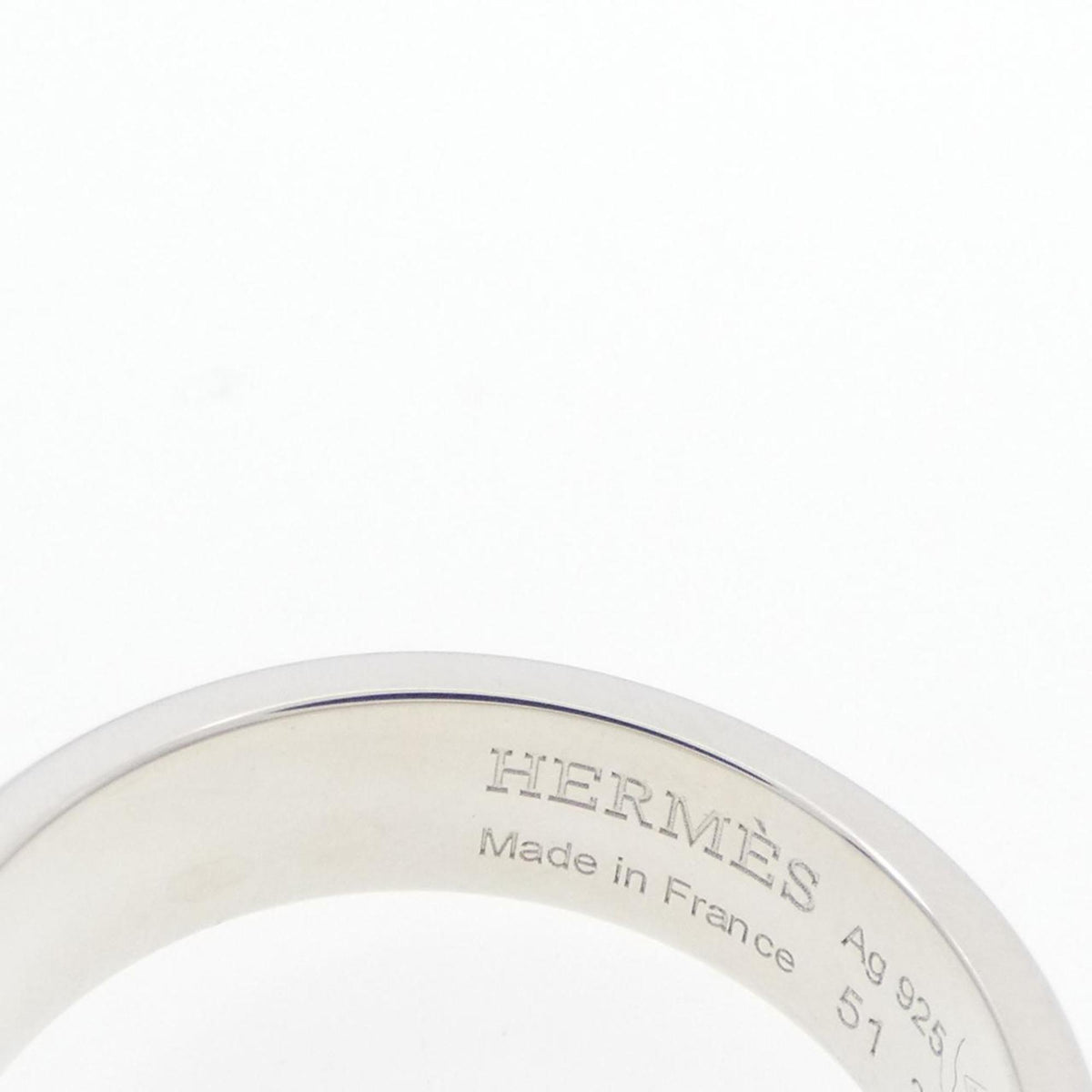 Hermes Silver Silver 925 Band Ring (Pre-Owned)