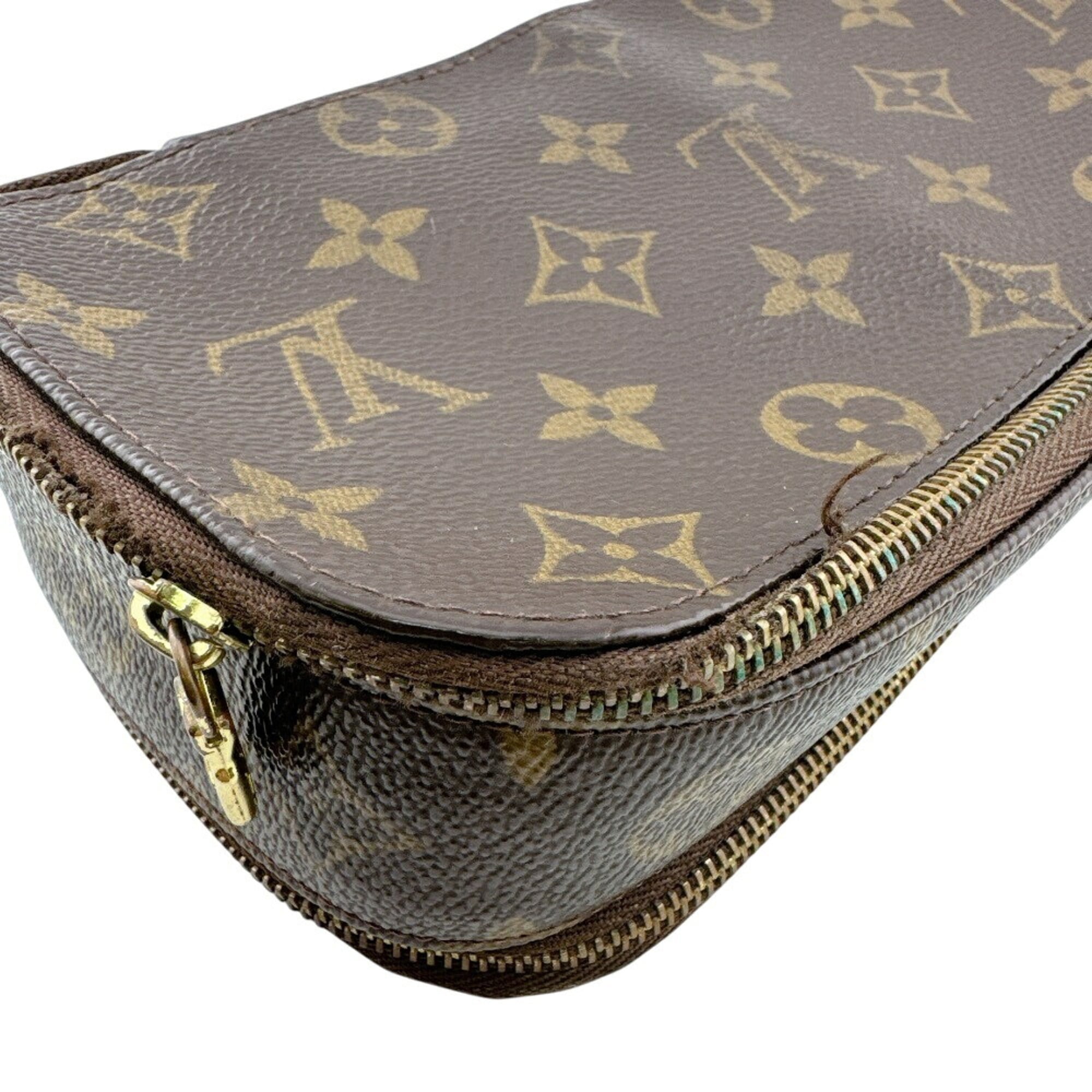Louis Vuitton Monogram Brown Leather Pouch (Pre-Owned)