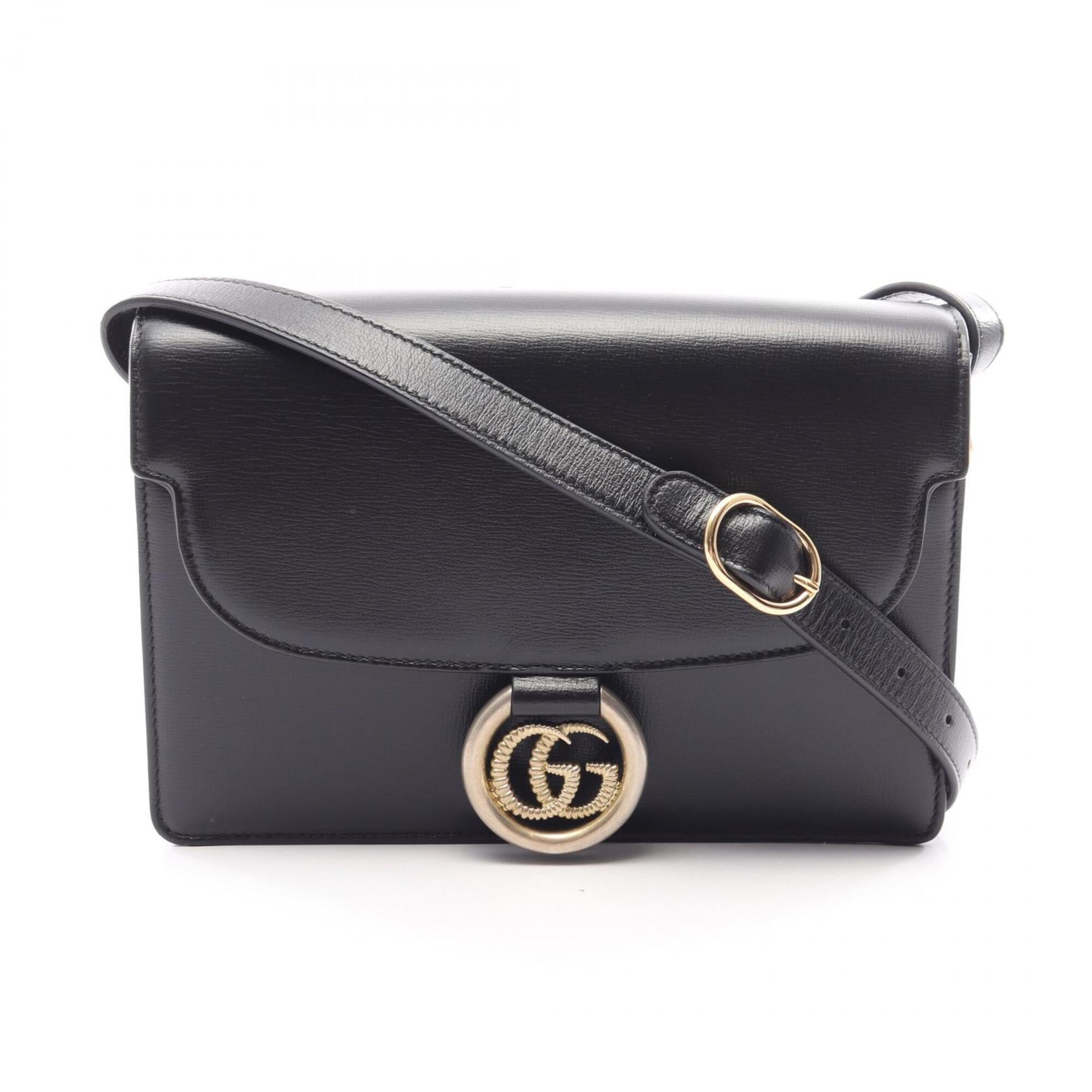Gucci Black Leather Handbag Shoulder Bag (Pre-Owned)