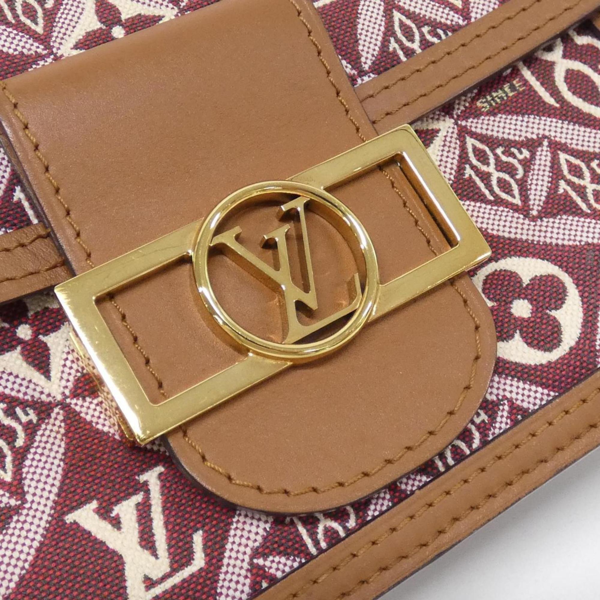 Louis Vuitton Bordeaux Red Color Jacquard Shoulder Bag (Pre-Owned)