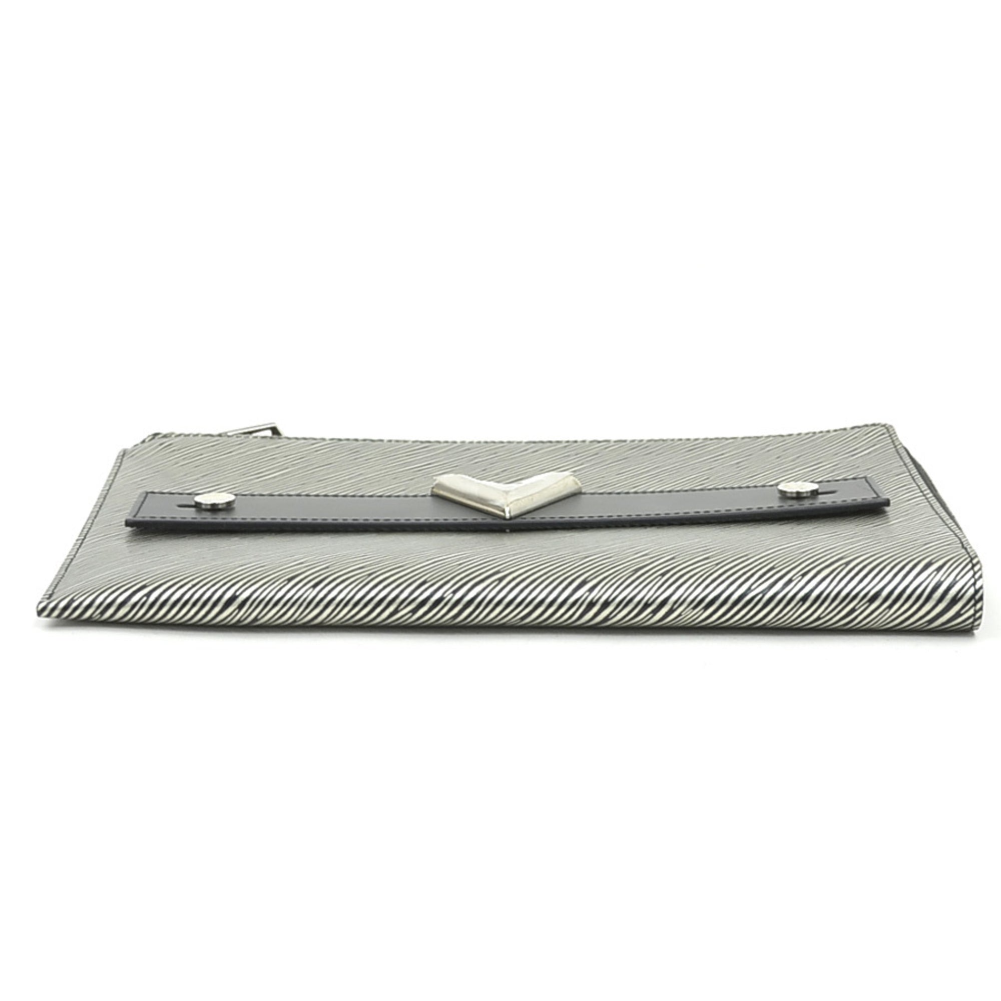 Louis Vuitton Black Silver Epi Leather Clutch Bag Pochette (Pre-Owned)