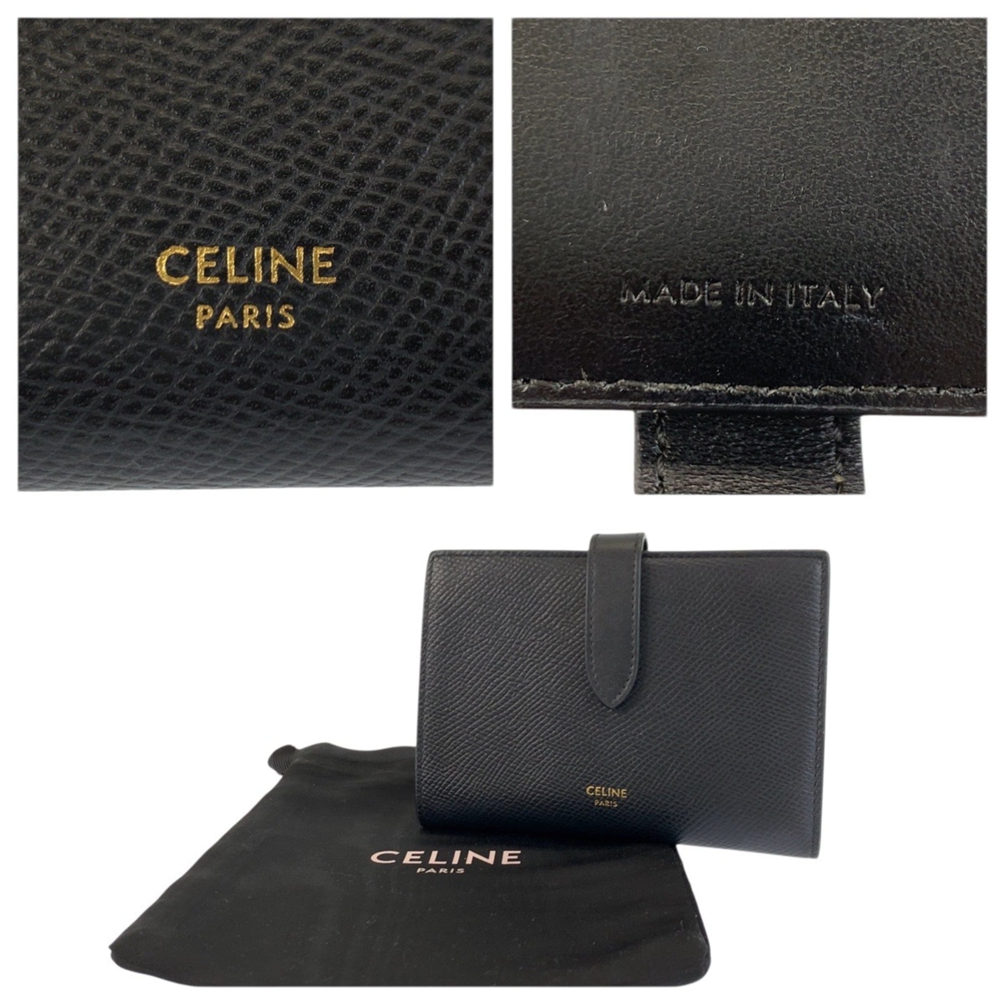 Celine Black Leather Wallet (Bi-Fold) (Pre-Owned)