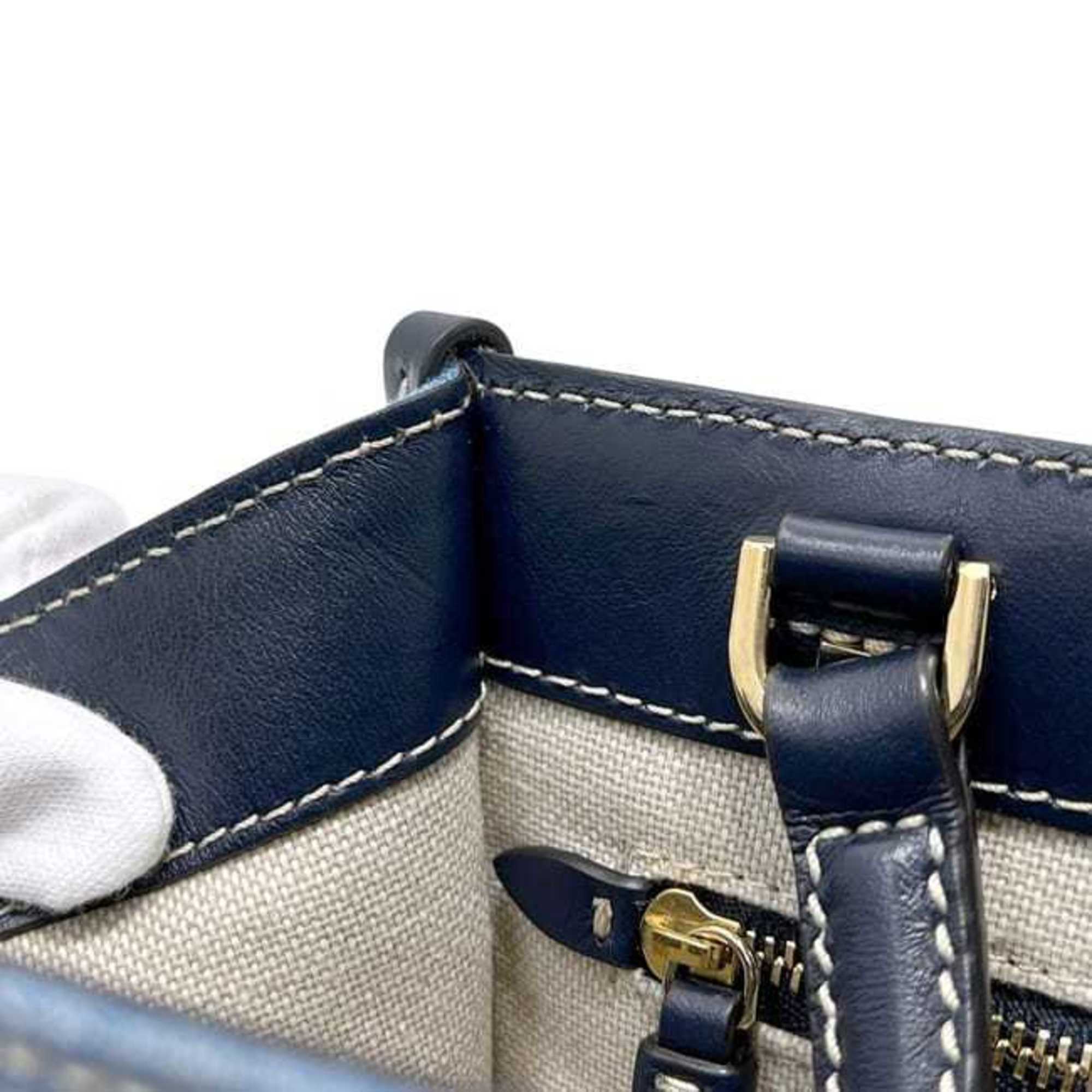 Jimmy Choo Blue Navy Denim Leather Handbag Shoulder Bag (Pre-Owned)