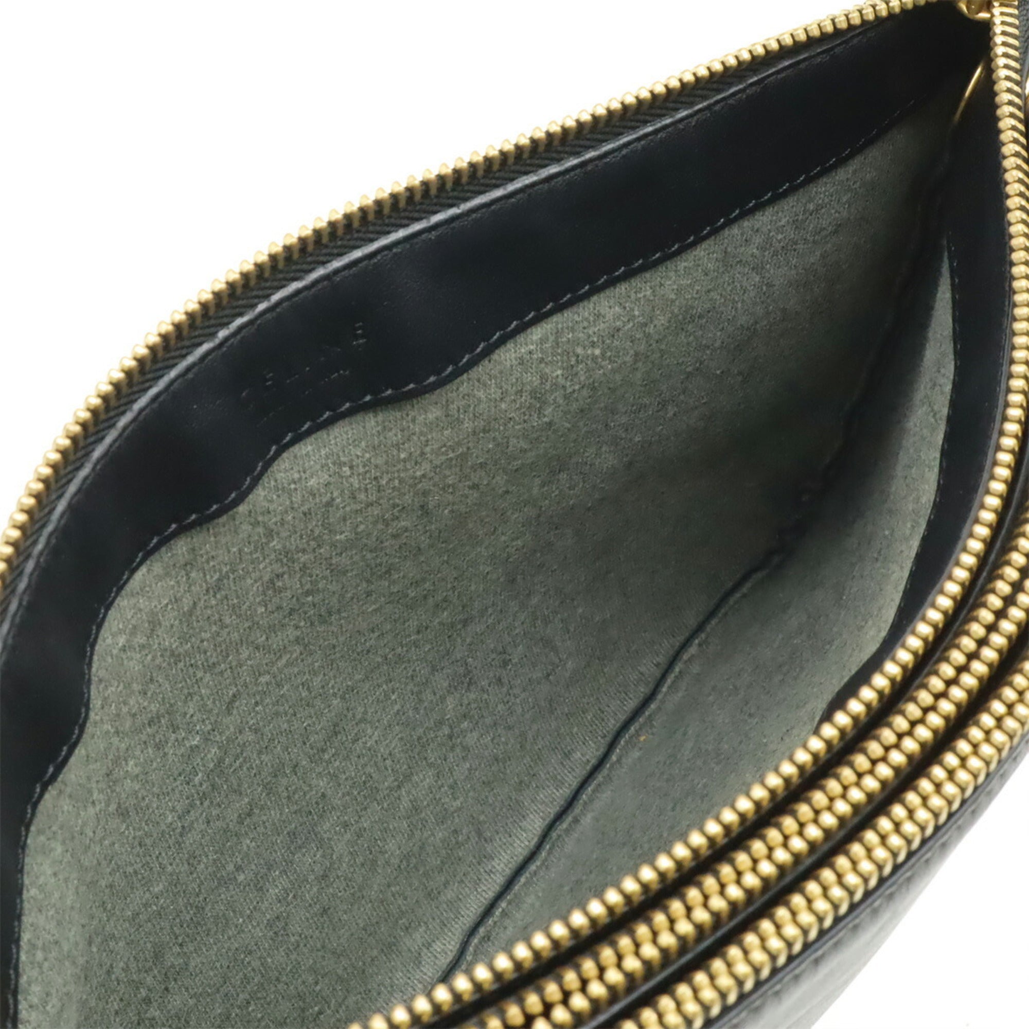 Celine Black Leather Handbag Pochette Pouch Shoulder Bag (Pre-Owned)
