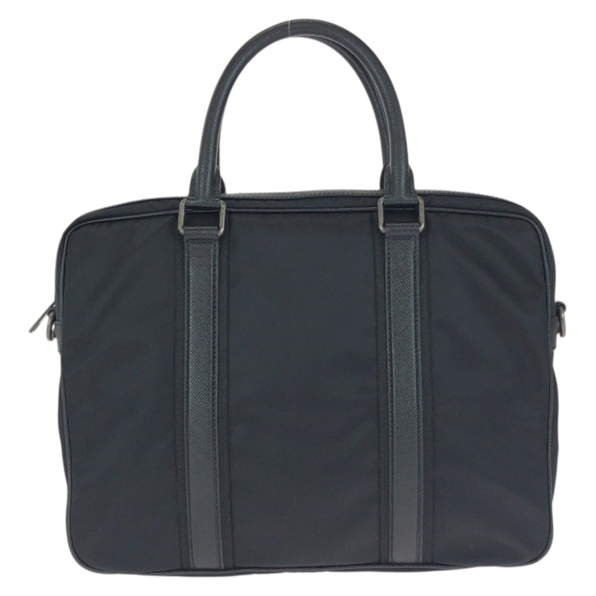 Dolce & Gabbana Black Nylon Leather Briefcase Shoulder Bag (Pre-Owned)