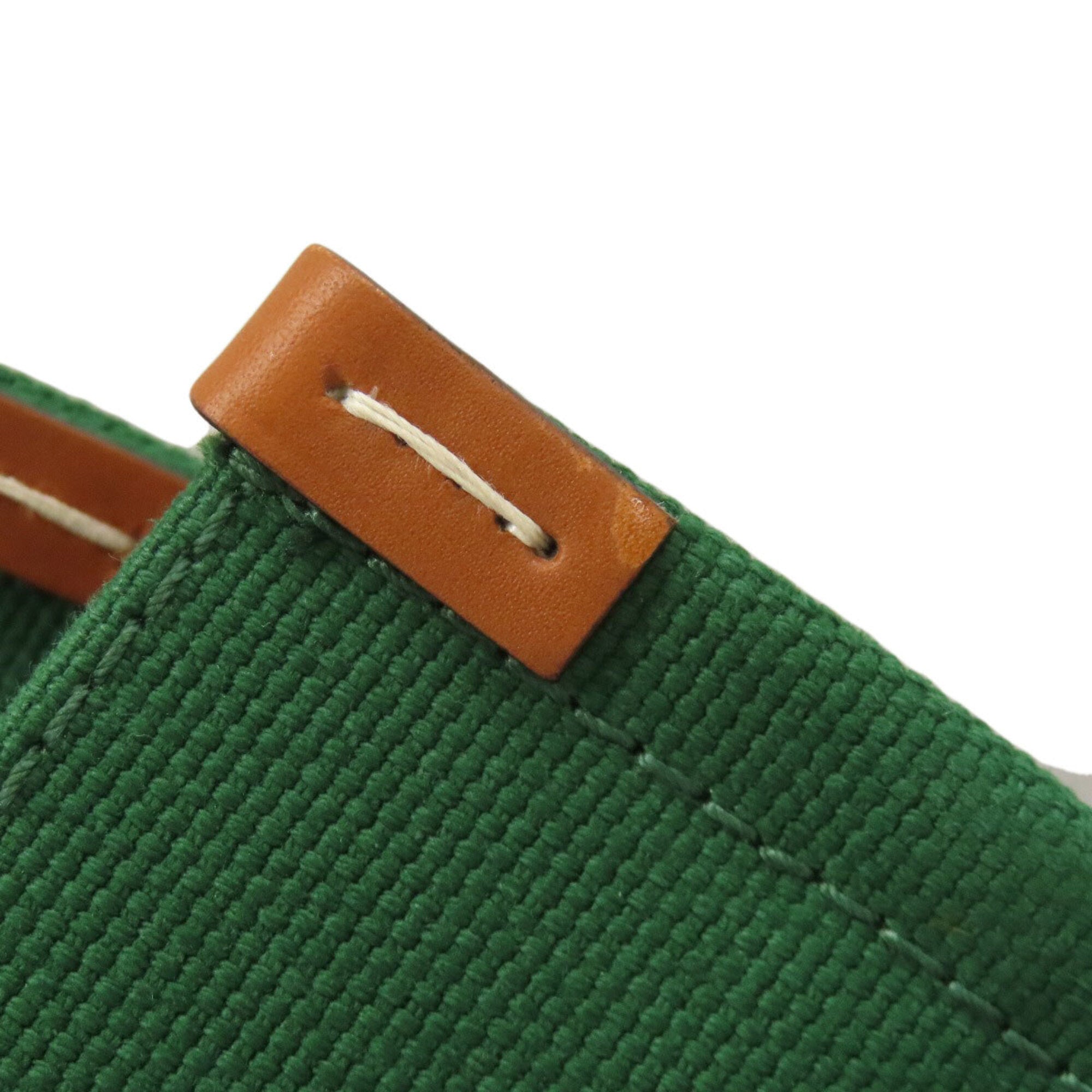 Gucci Green Canvas Leather Tote Bag (Pre-Owned)