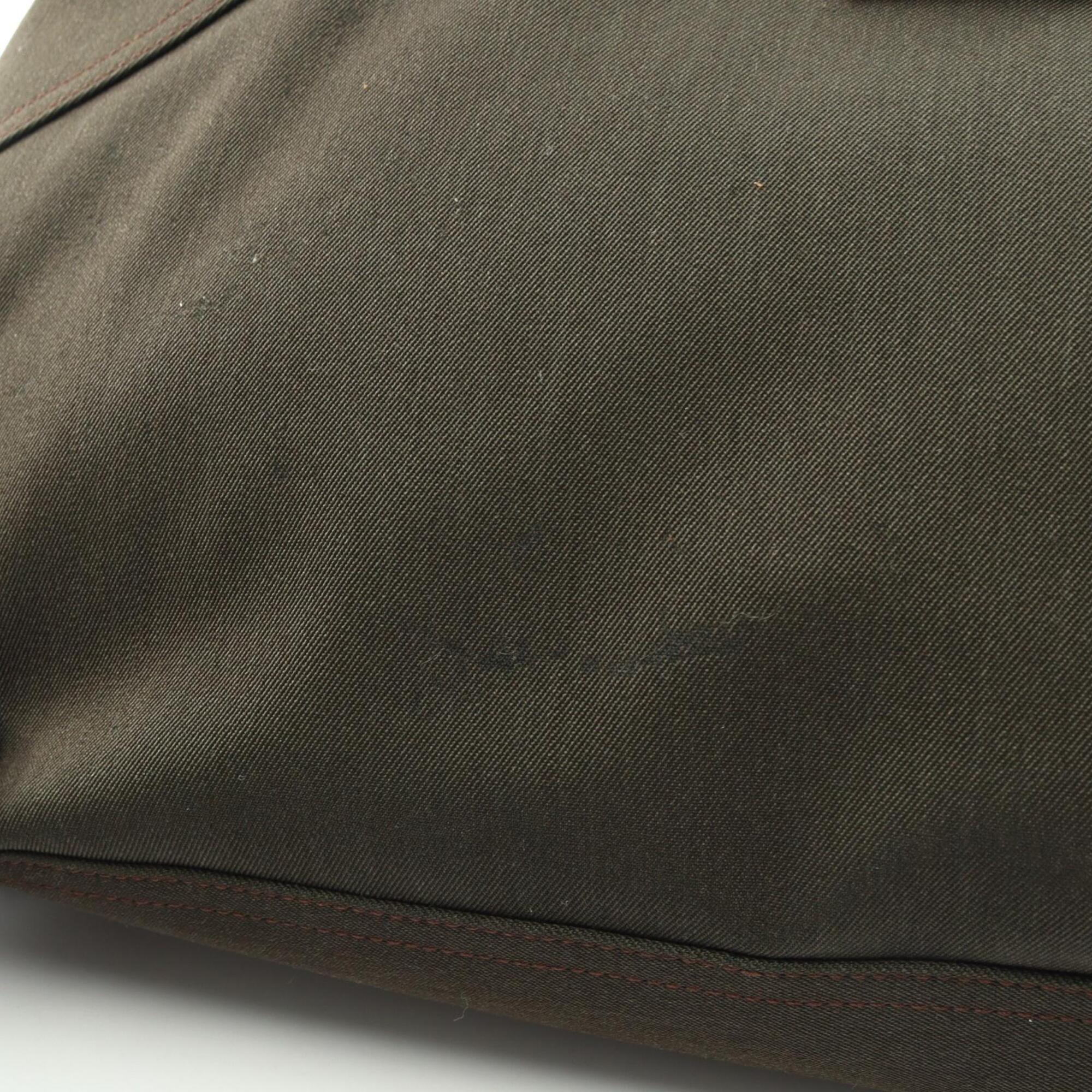 Salvatore Ferragamo Green Canvas Handbag Shoulder Bag (Pre-Owned)