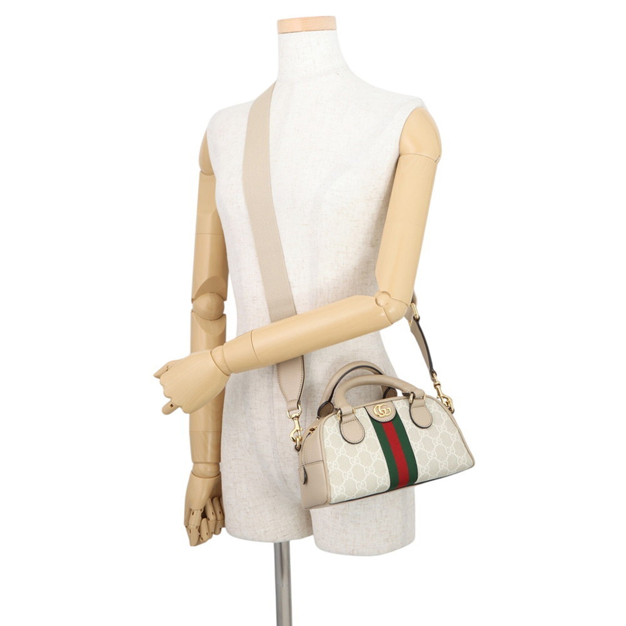 Gucci Beige Gg Supreme Leather Handbag Shoulder Bag (Pre-Owned)