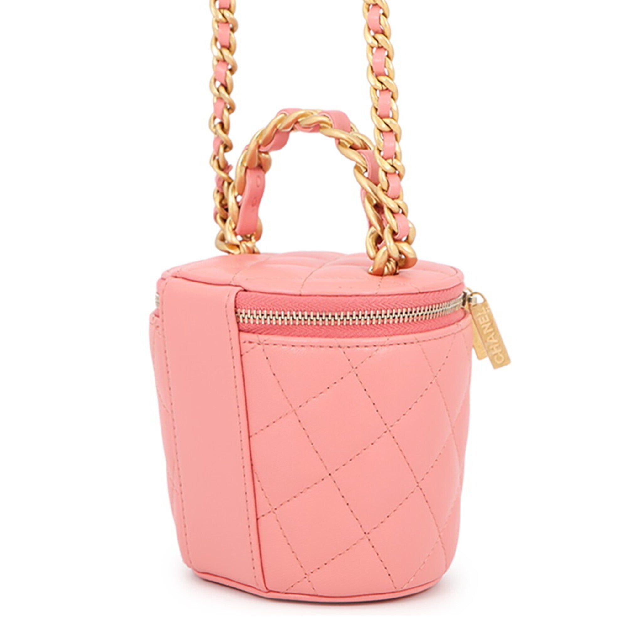 Chanel Pink Leather Handbag Shoulder Bag Vanity Bag (Pre-Owned)
