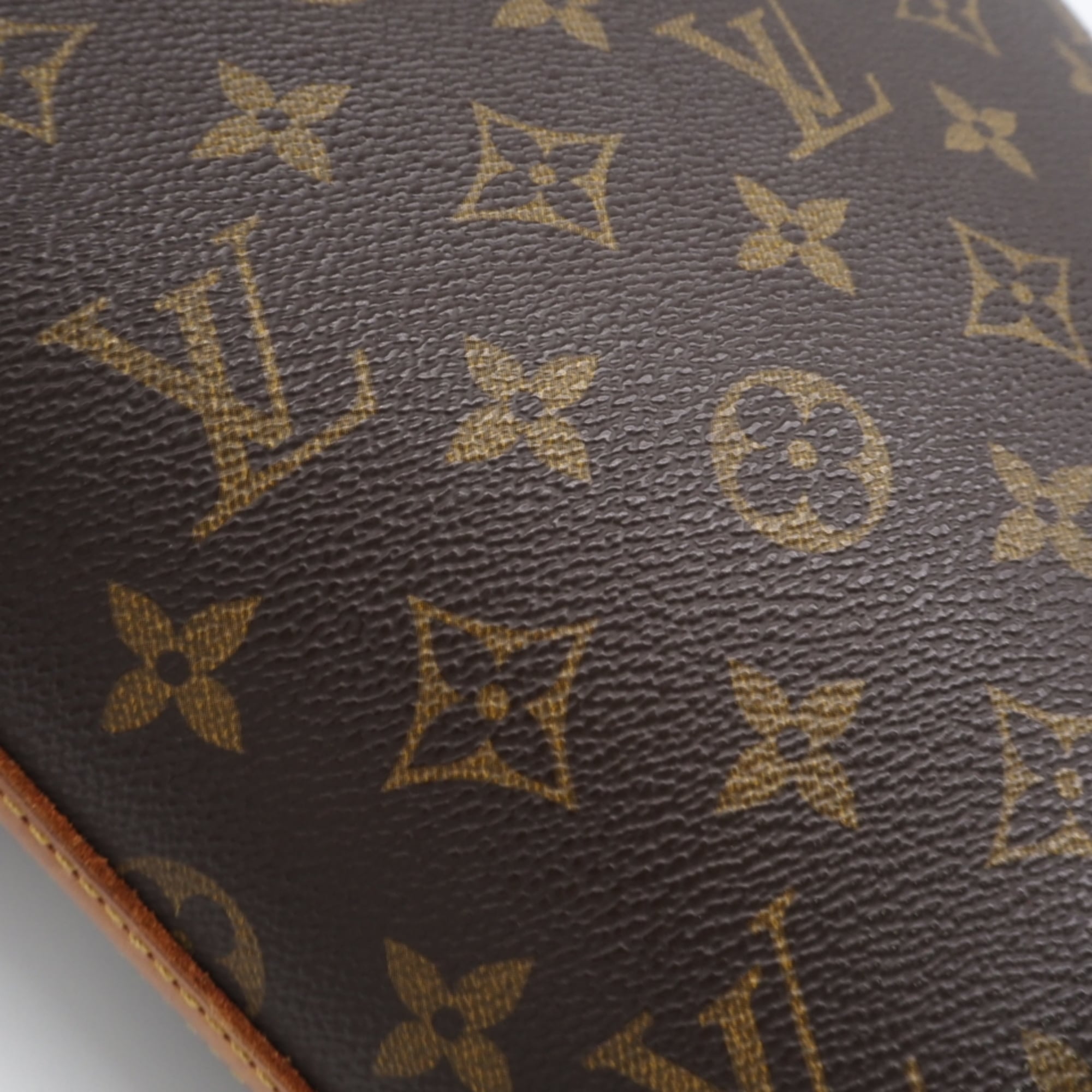 Louis Vuitton Monogram Beige Brown Coated Canvas Leather Shoulder Bag (Pre-Owned)