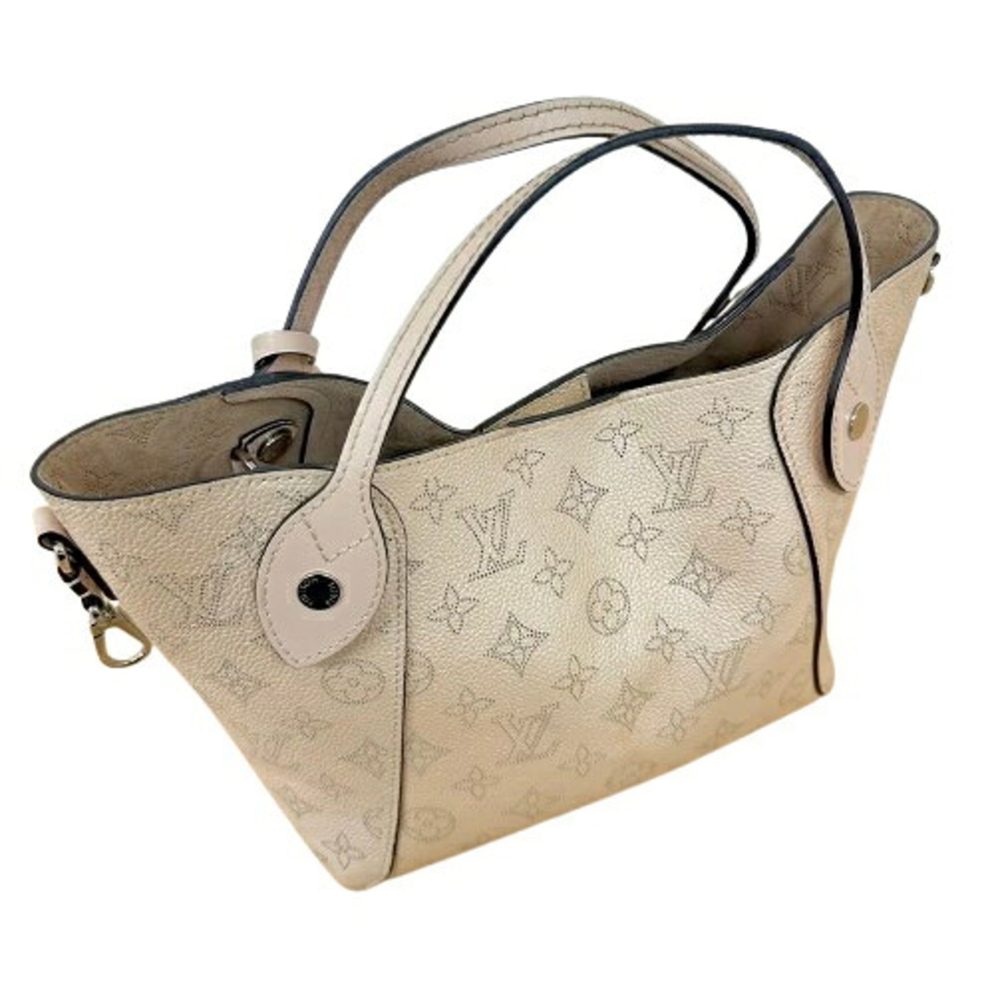 Louis Vuitton Mahina Pink Beige Leather Handbag Shoulder Bag (Pre-Owned)