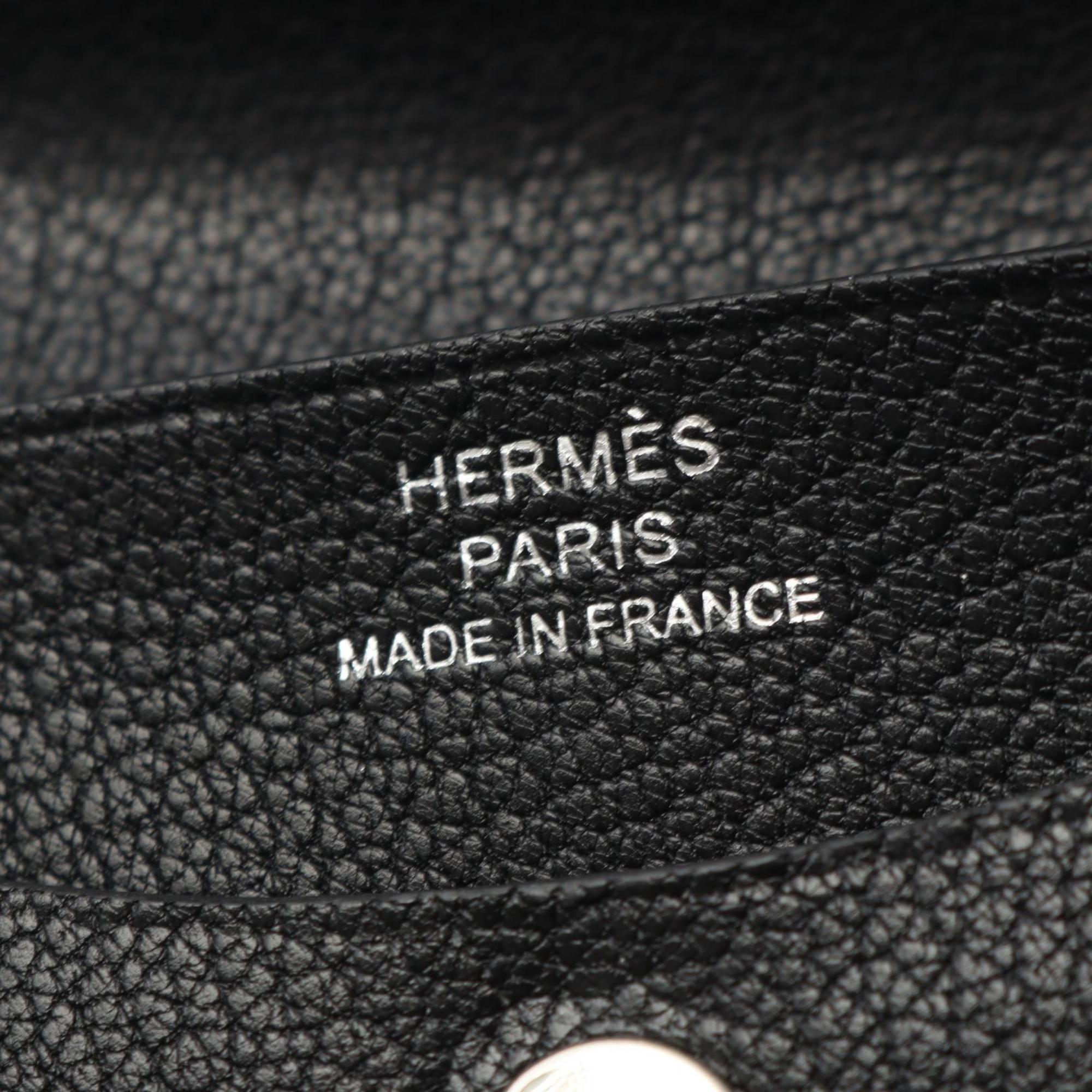 Hermes Black Chevre Leather Wallet (Tri-Fold) (Pre-Owned)