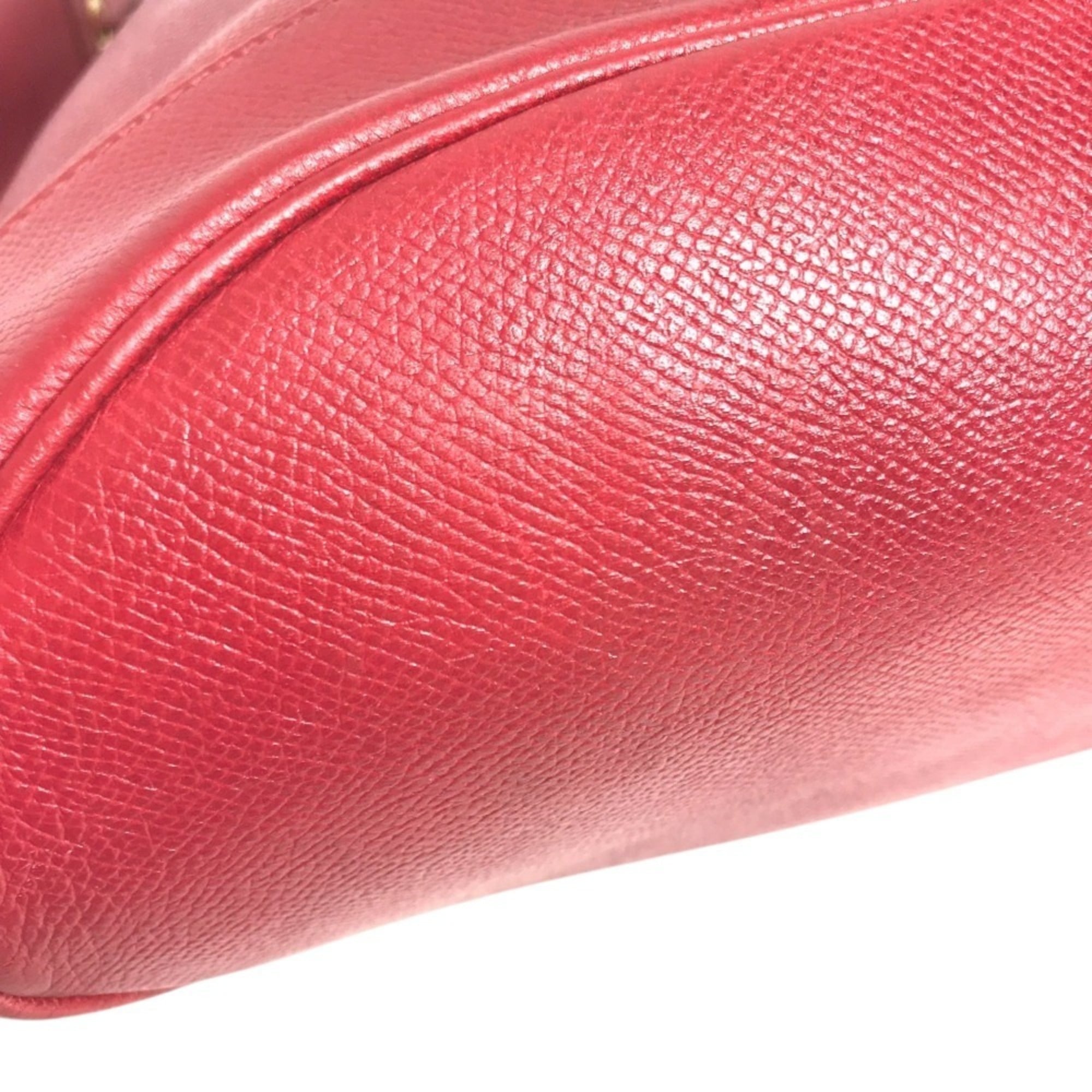 Hermes Red Color Courchevel Leather Shoulder Bag (Pre-Owned)