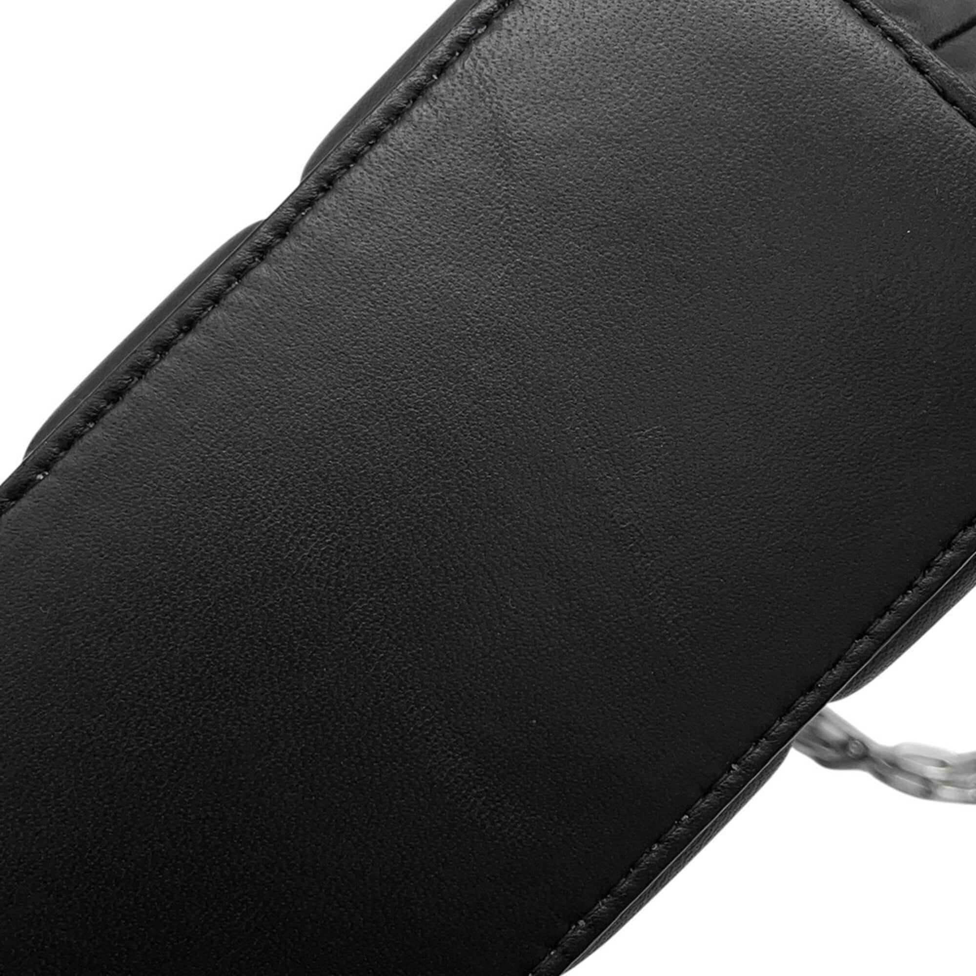 Bottega Veneta Black Leather Handbag Shoulder Bag (Pre-Owned)