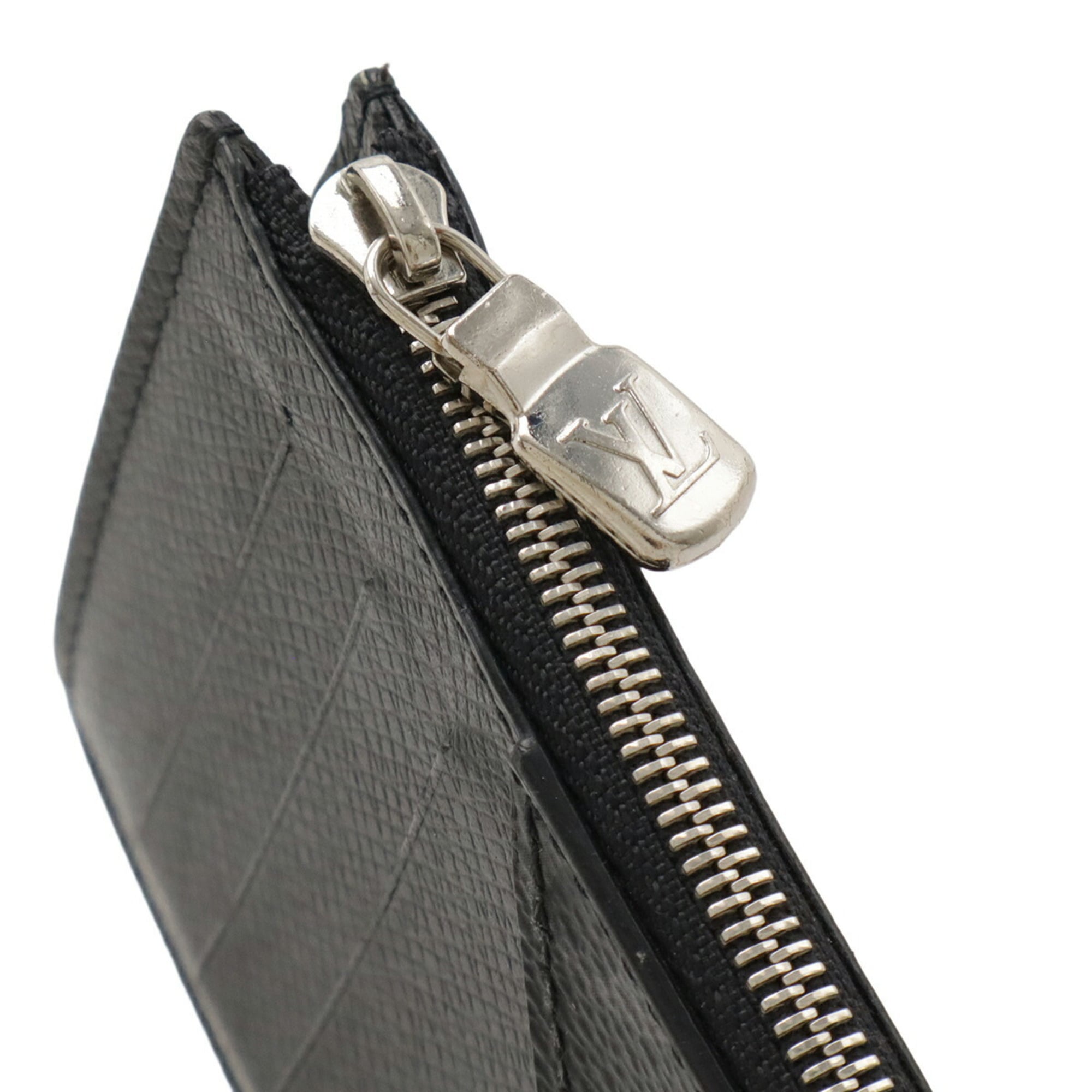 Louis Vuitton Noir Taiga Leather Monogram Eclipse Coin Purse/Coin Case (Pre-Owned)
