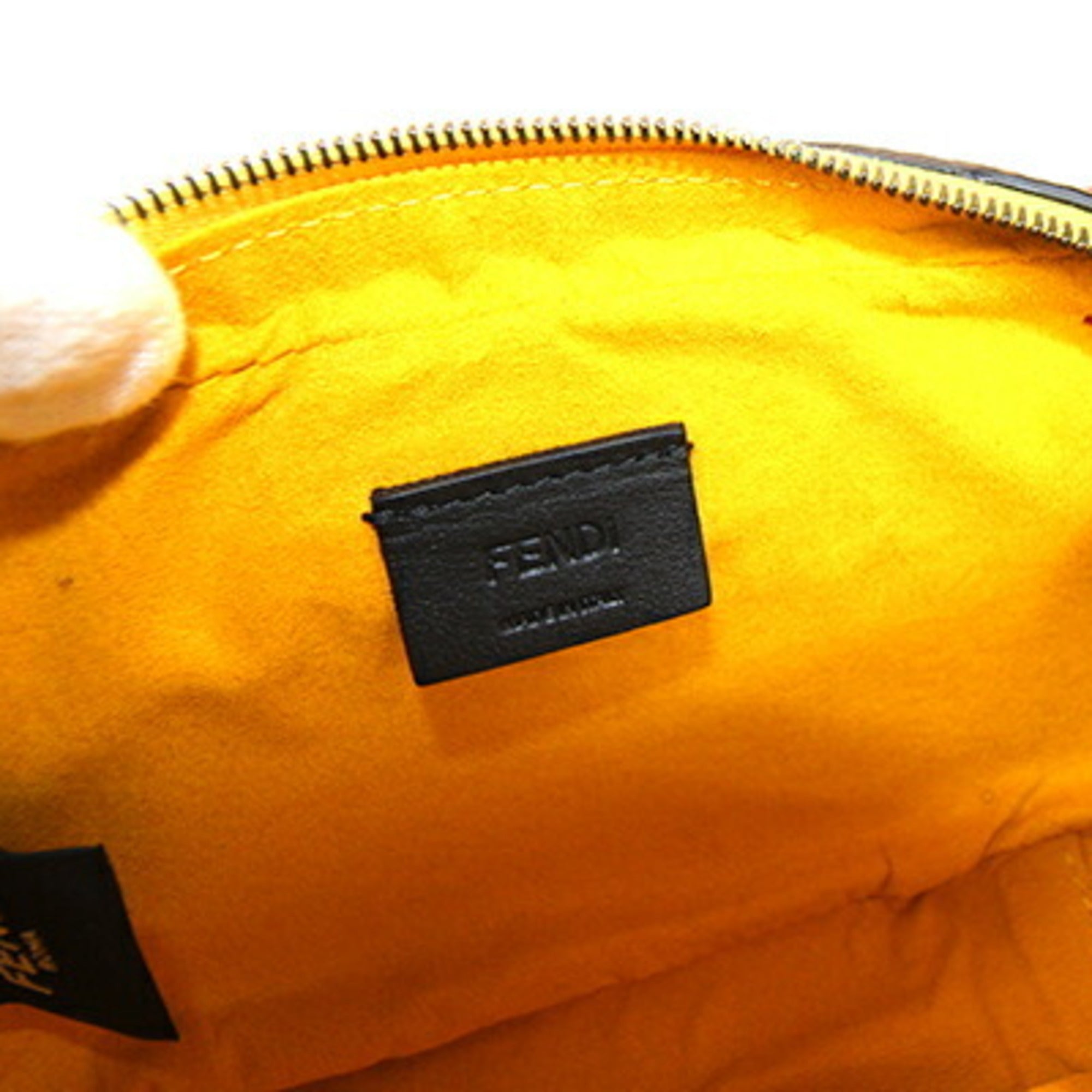 Fendi Blue Red Color Yellow Leather Pochette Shoulder Bag (Pre-Owned)