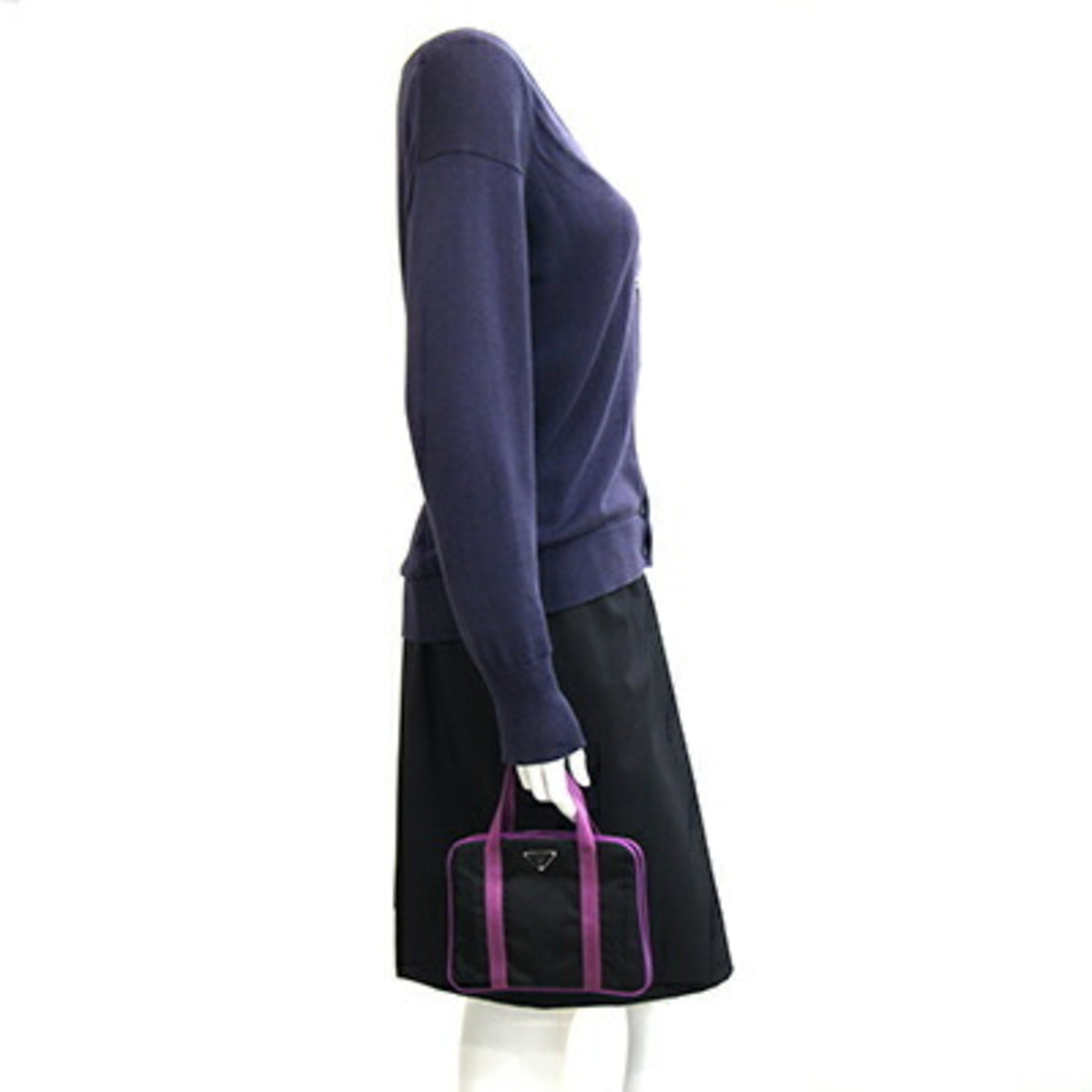 Prada Black Purple Nylon Handbag (Pre-Owned)