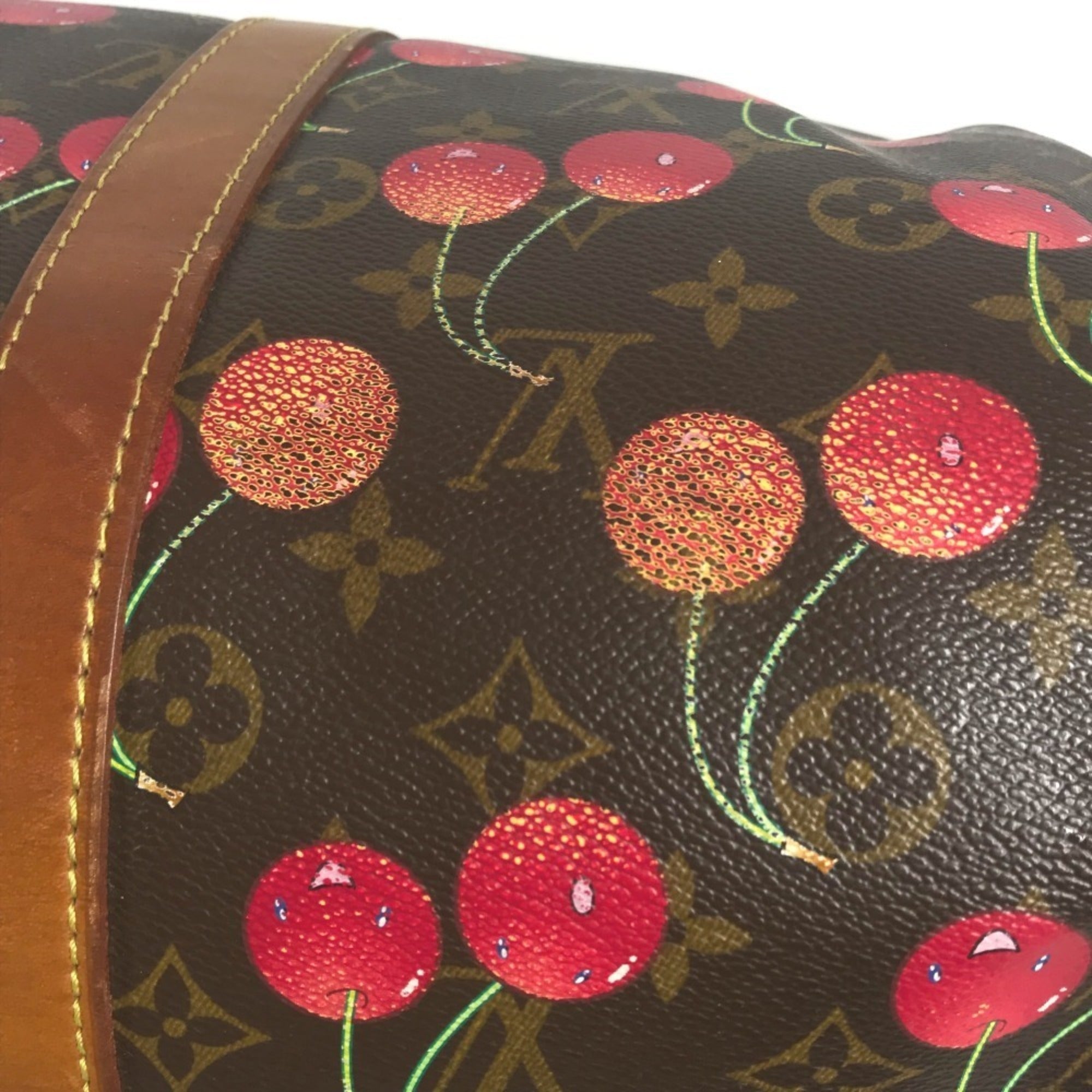 Louis Vuitton Brown Monogram Cherry Red Color Monogram Boston Bag (Pre-Owned)