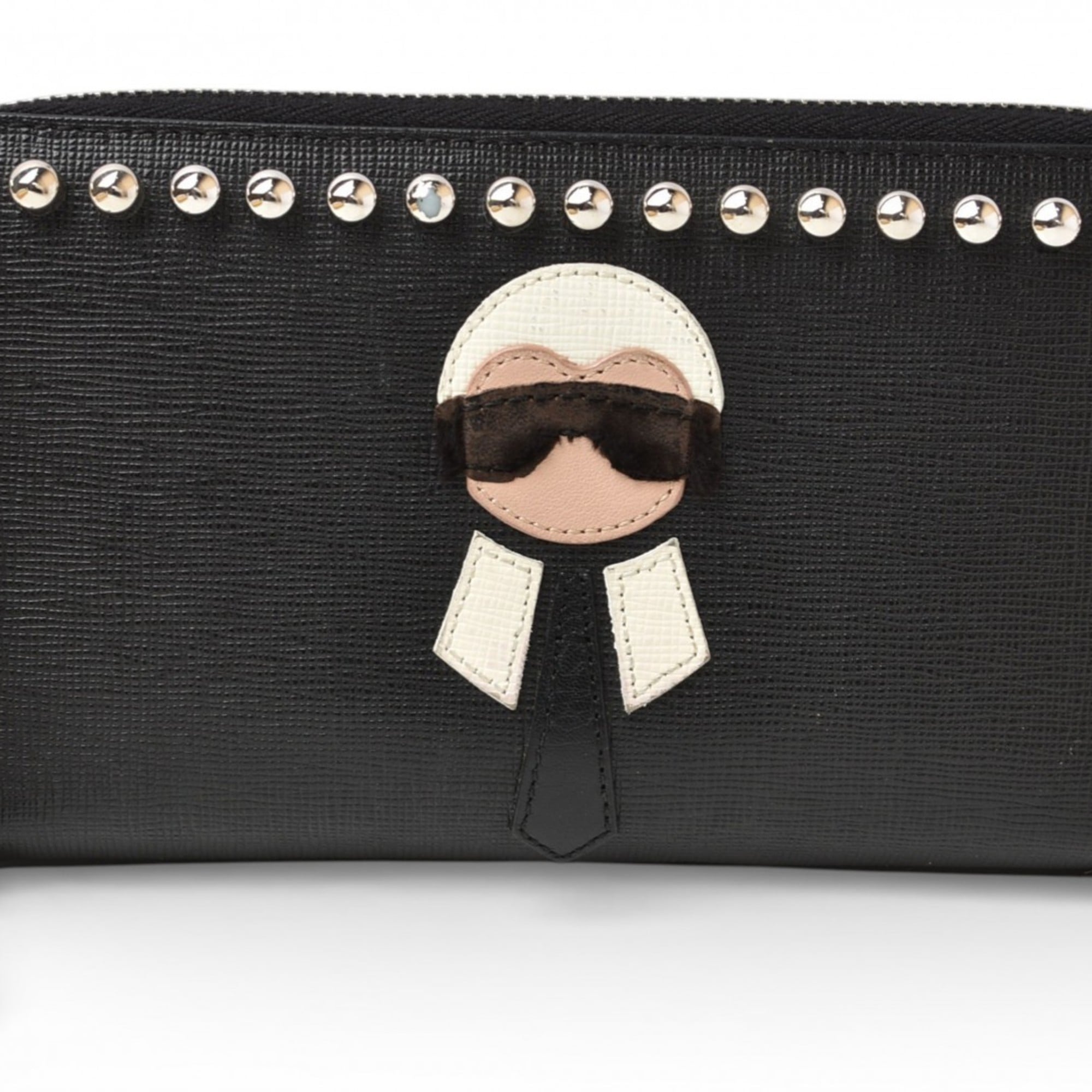 Fendi Black Leather Long Wallet (Bi-Fold) (Pre-Owned)
