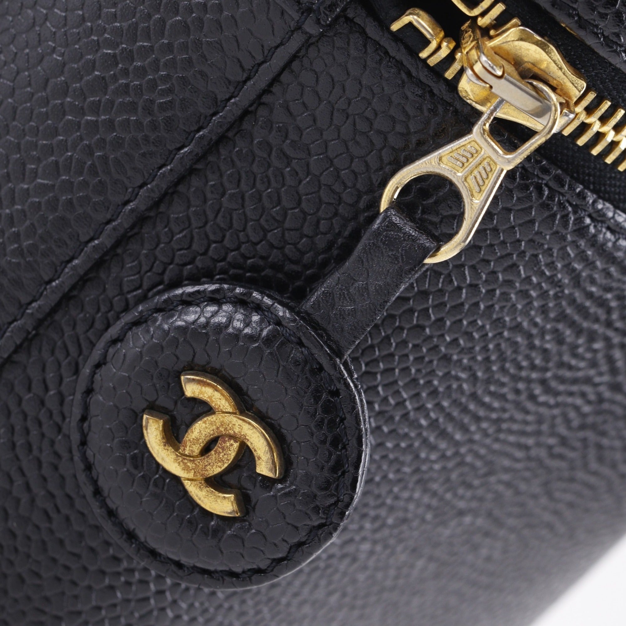 Chanel Black Grained Calfskin Vanity Bag (Pre-Owned)