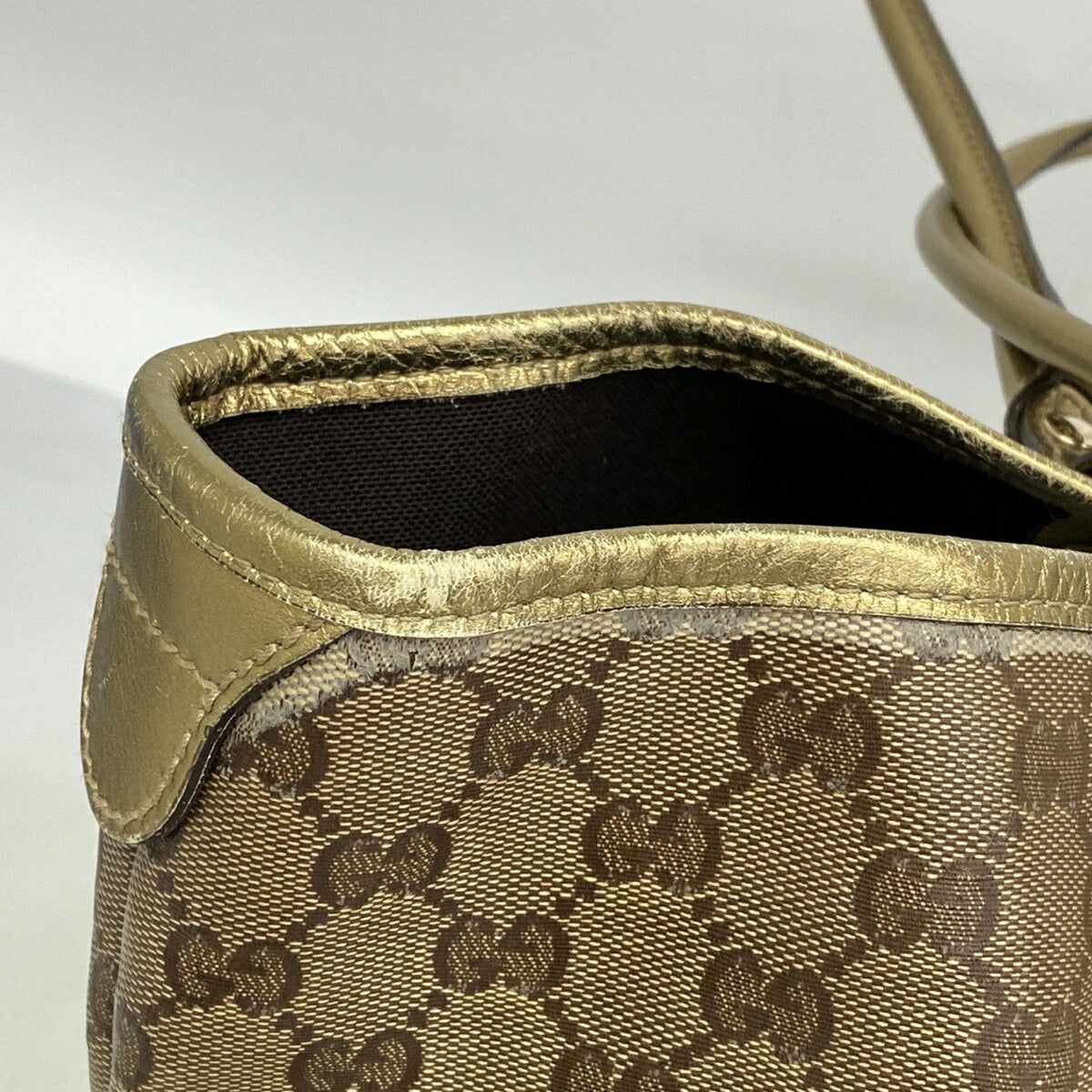 Gucci Brown Coated Canvas Tote Bag (Pre-Owned)