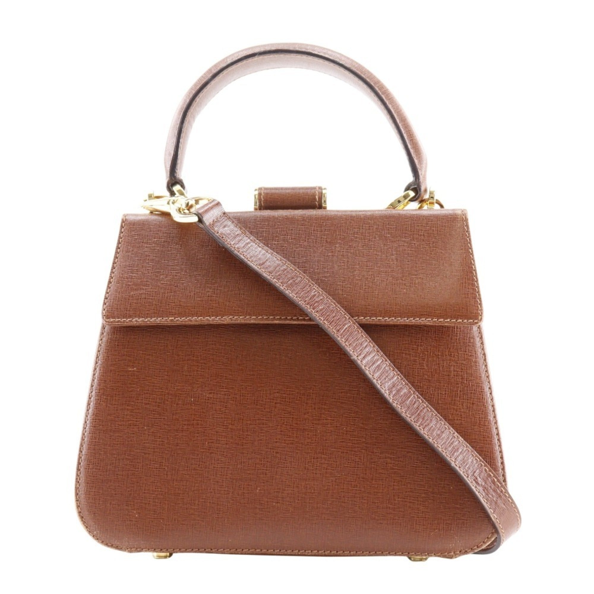 Salvatore Ferragamo Brown Leather Handbag (Pre-Owned)