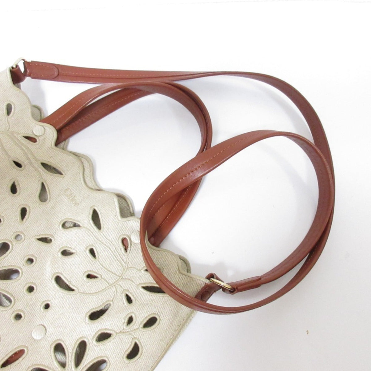 Chloé Beige Brown Shoulder Bag Tote Bag (Pre-Owned)