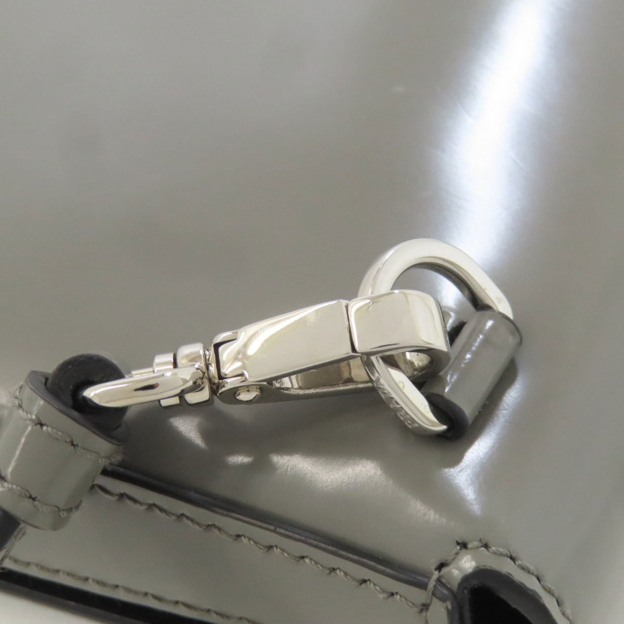 Prada Gray Leather Shoulder Bag (Pre-Owned)