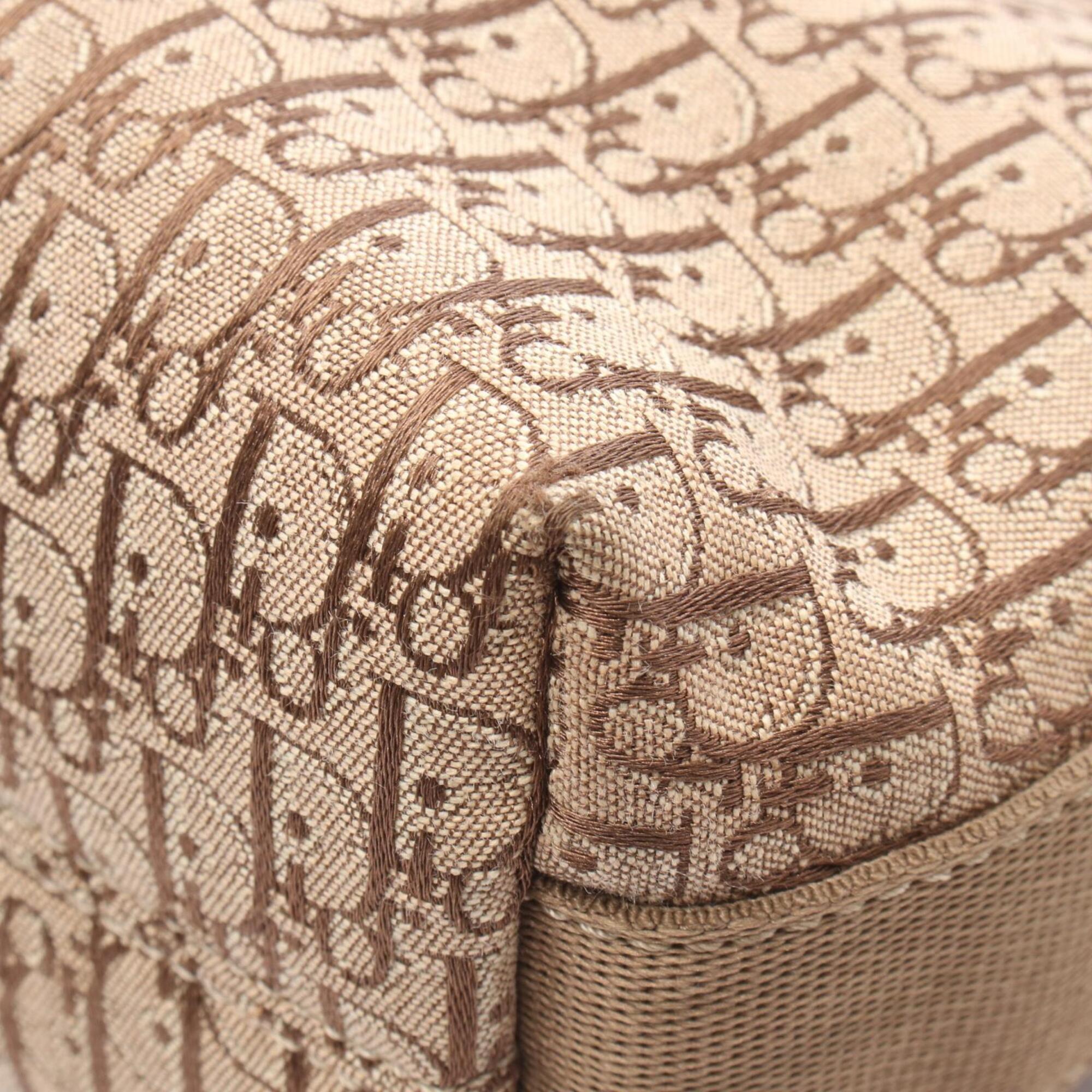 Christian Dior Beige Brown Canvas Leather Handbag Shoulder Bag (Pre-Owned)