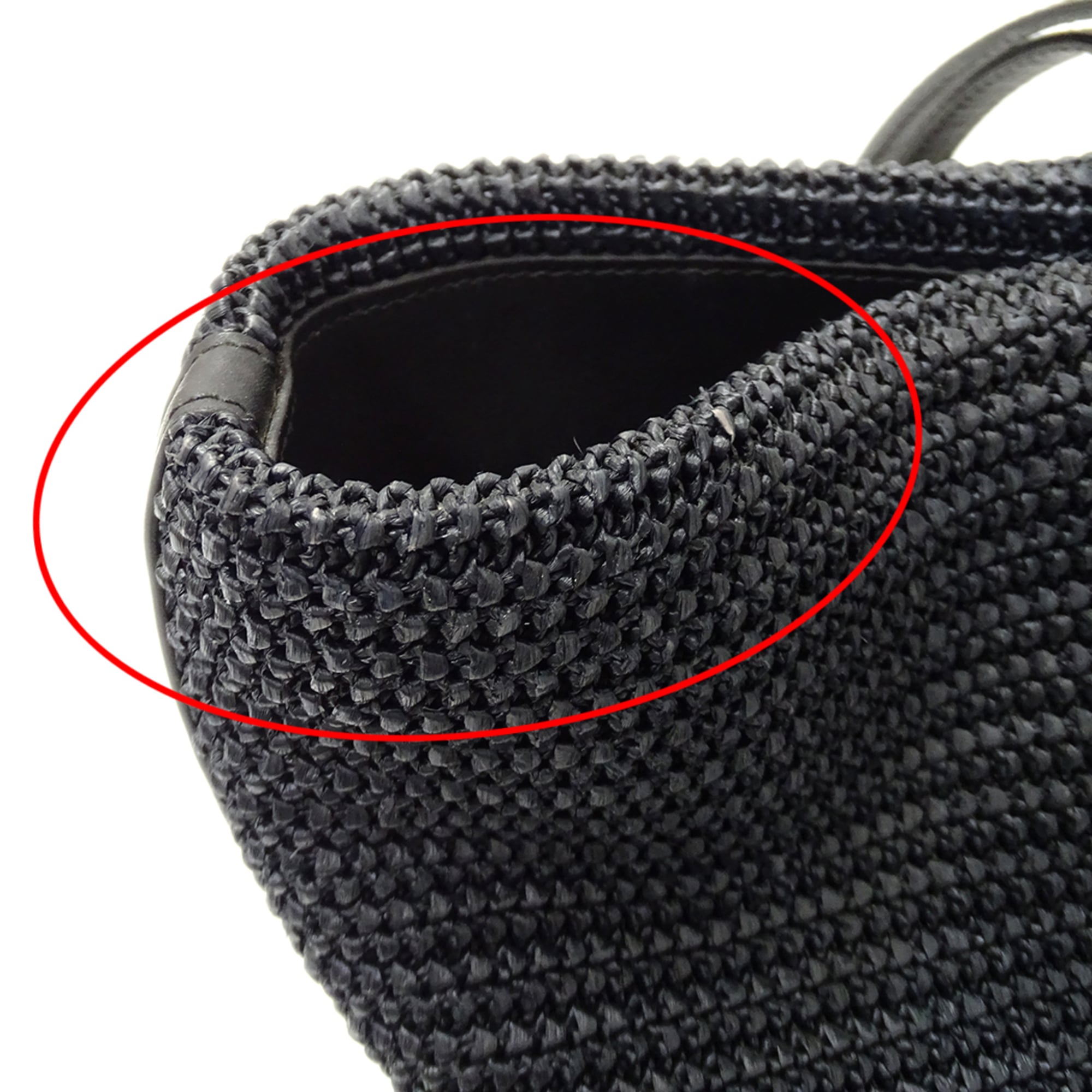 Saint Laurent Black Raffia Handbag Tote Bag (Pre-Owned)