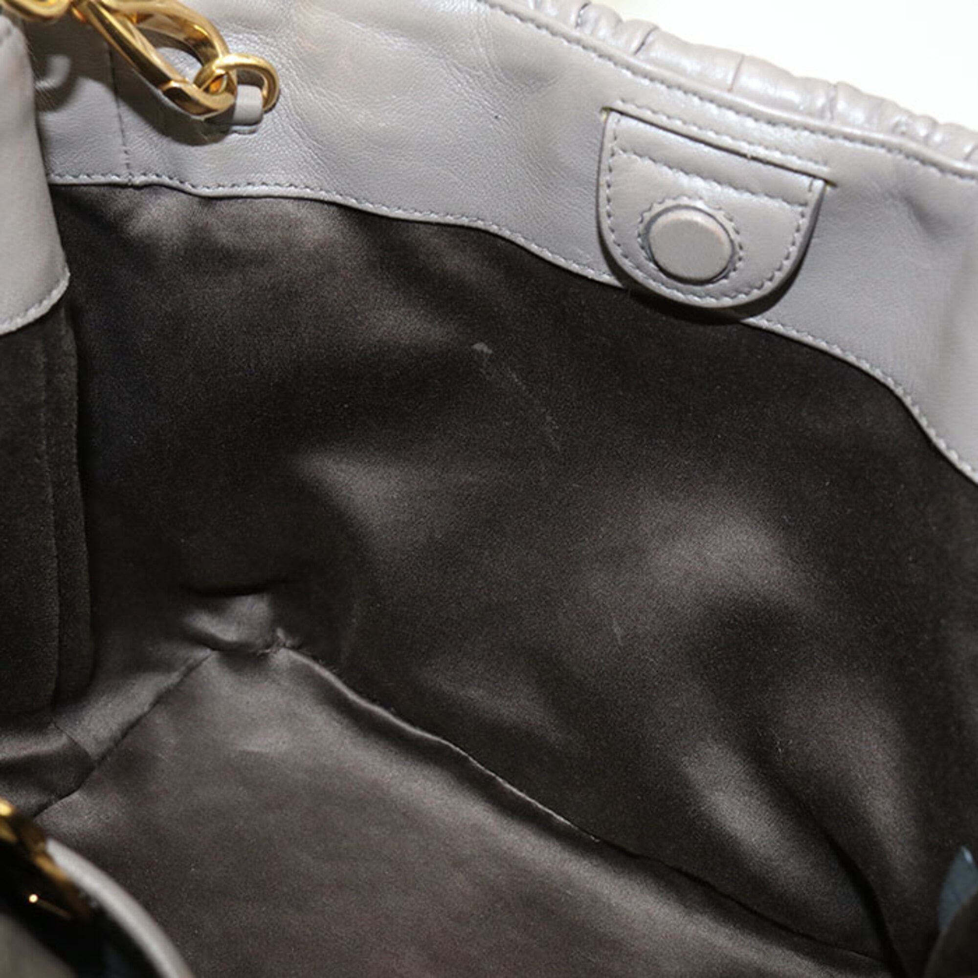 Miu Miu Gray Leather Tote Bag (Pre-Owned)