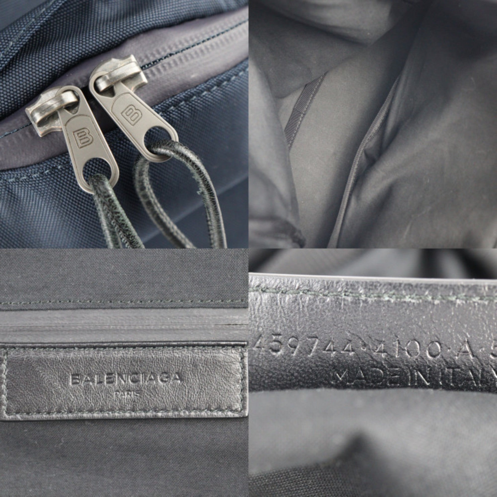Balenciaga Navy Nylon Canvas Backpack Handbag (Pre-Owned)