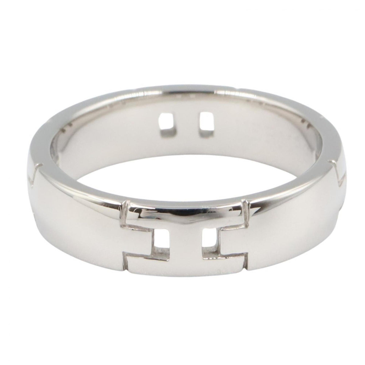 Hermes Silver White Gold (18K) Band Ring (Pre-Owned)