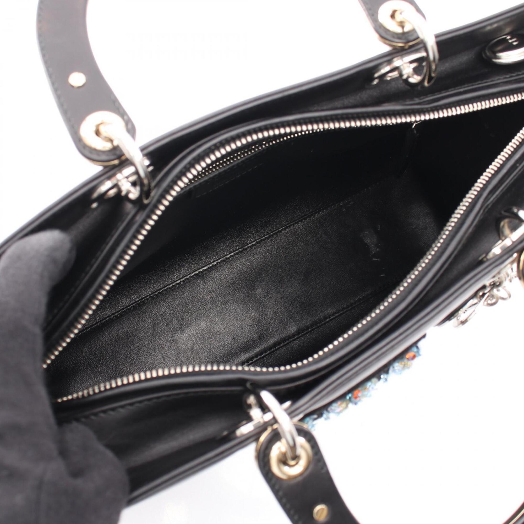 Christian Dior Black Multi-Color Leather Handbag (Pre-Owned)