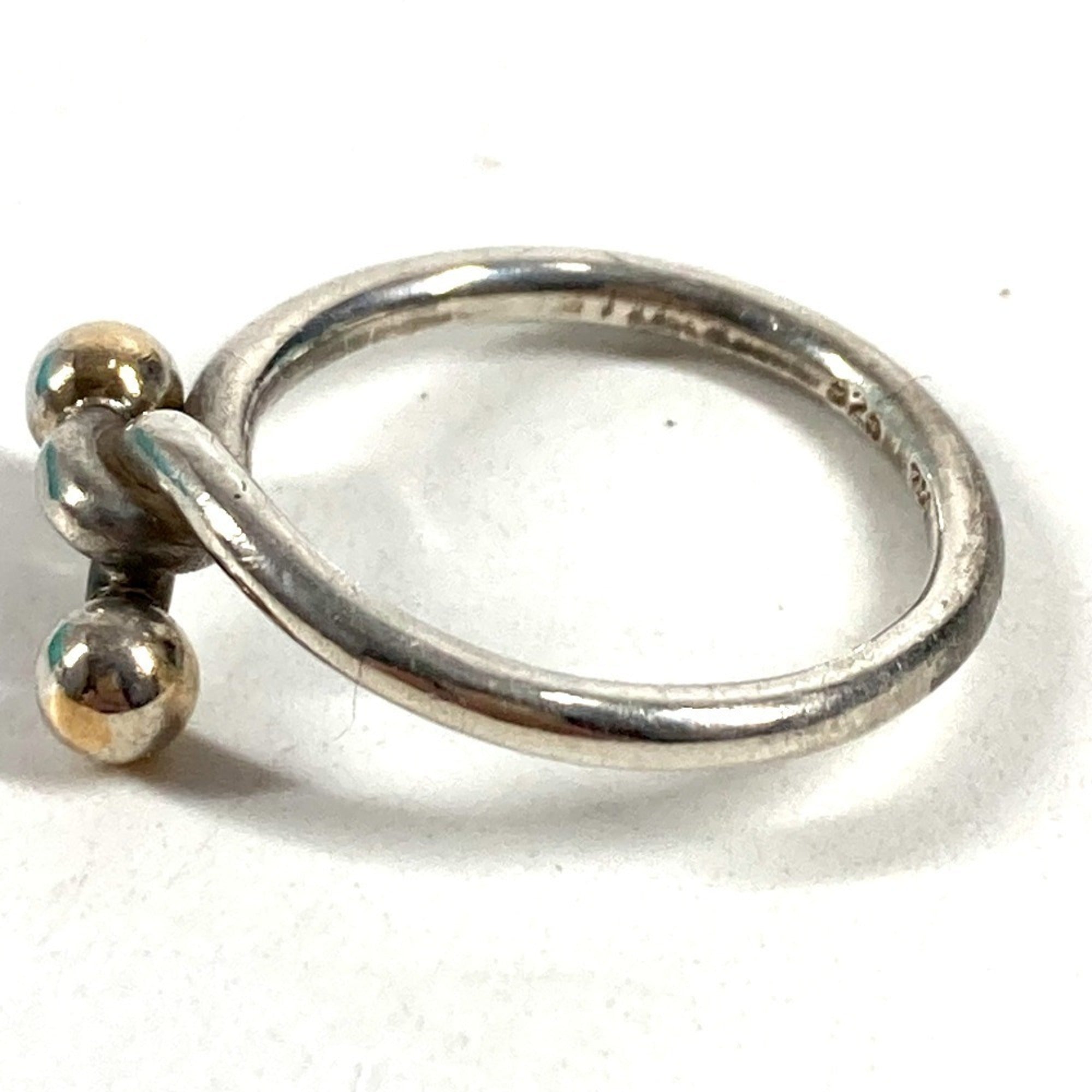 Tiffany Silver Yellow Gold Yellow Gold (18K) Silver 925 Band Ring (Pre-Owned)