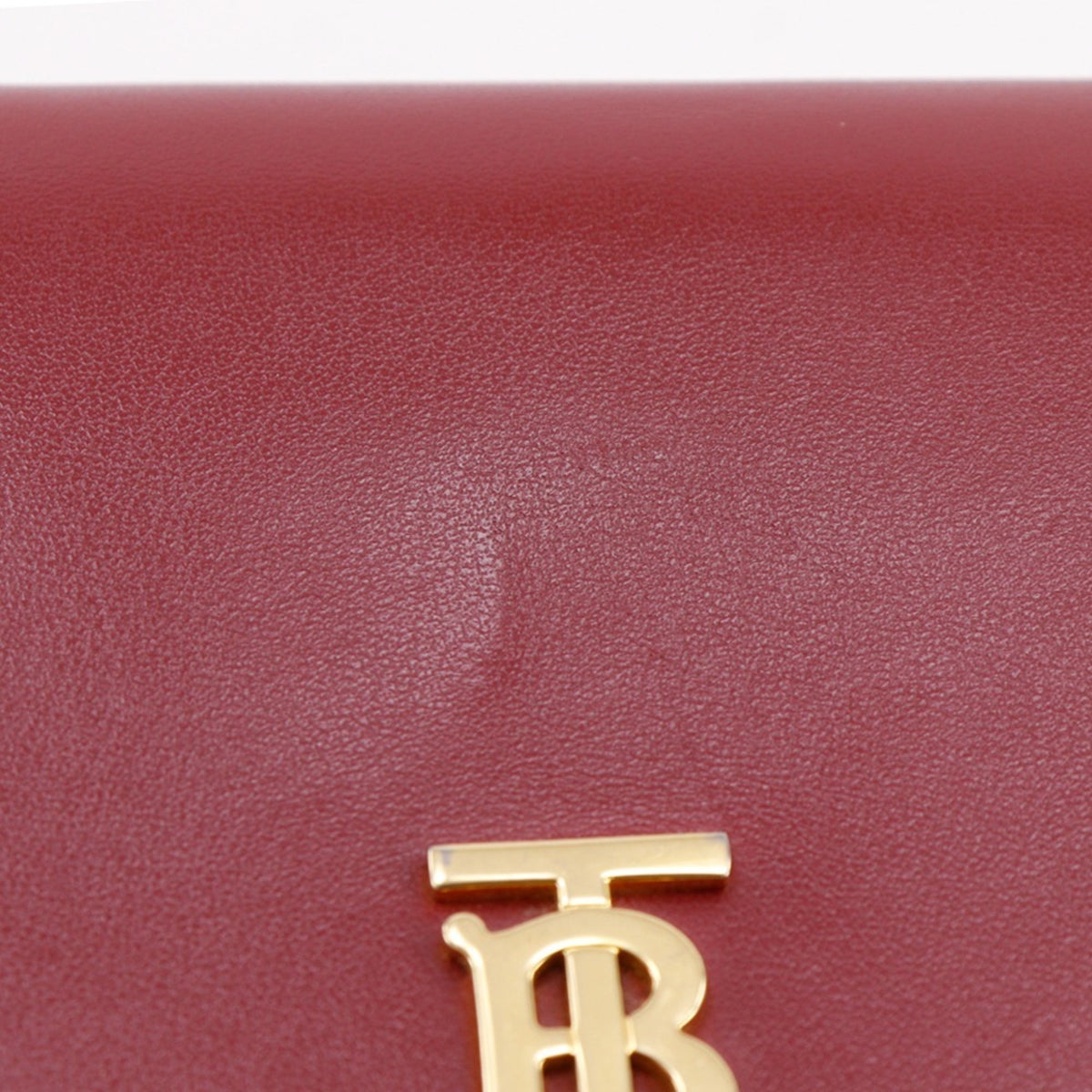 Burberry Red Color Leather Shoulder Bag (Pre-Owned)