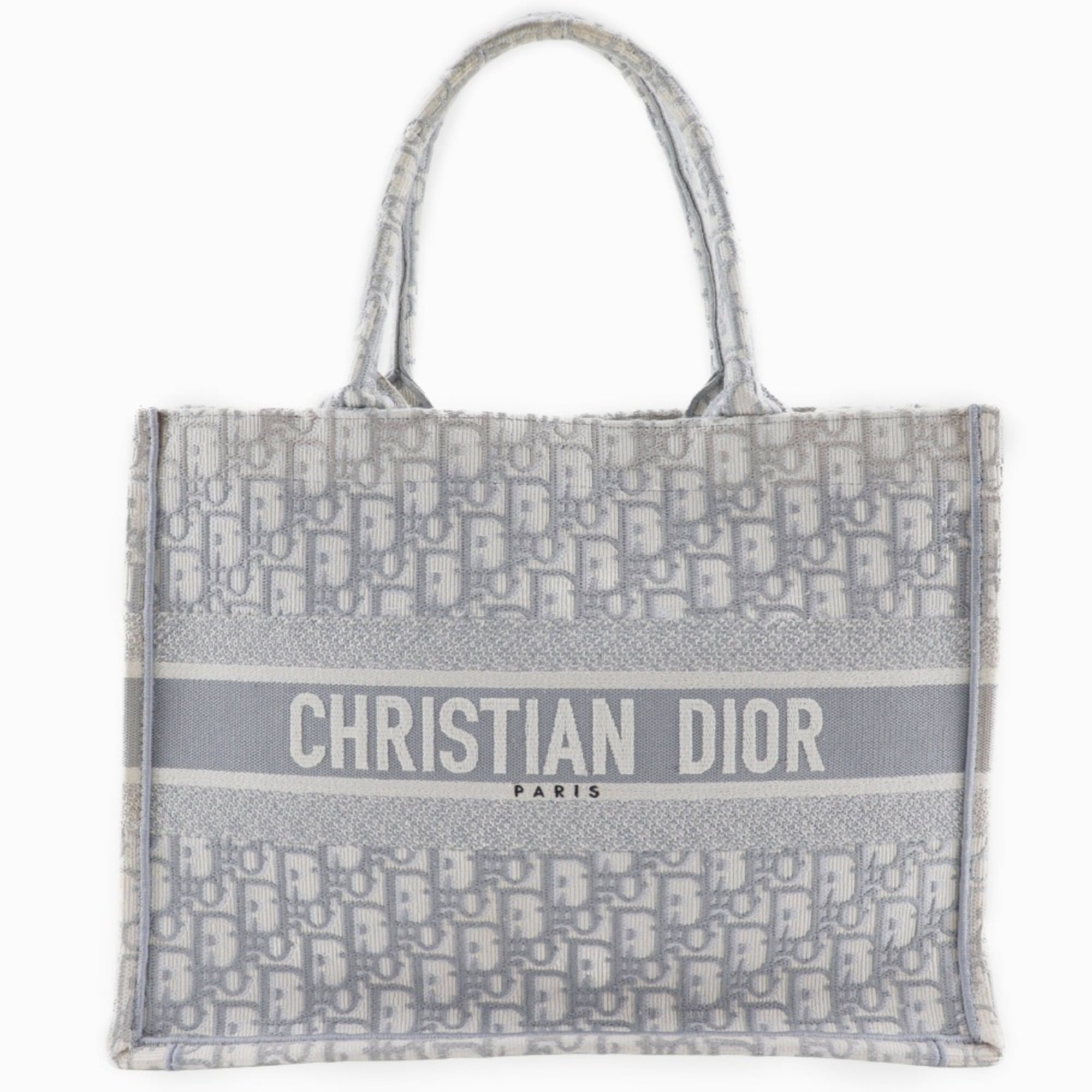 Christian Dior Light Gray Cotton Tote Bag (Pre-Owned)