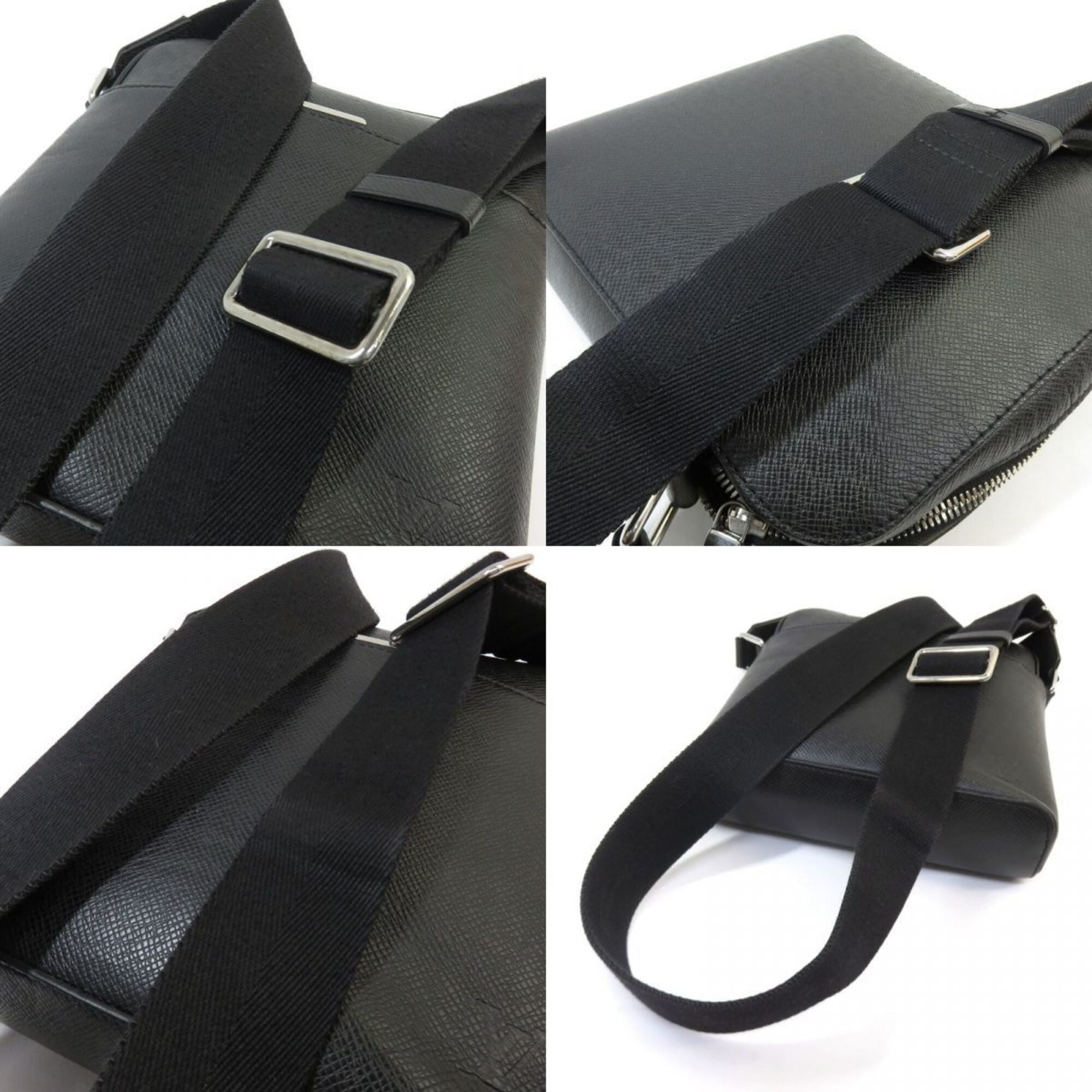 Louis Vuitton Noir Taiga Leather Pochette Shoulder Bag (Pre-Owned)